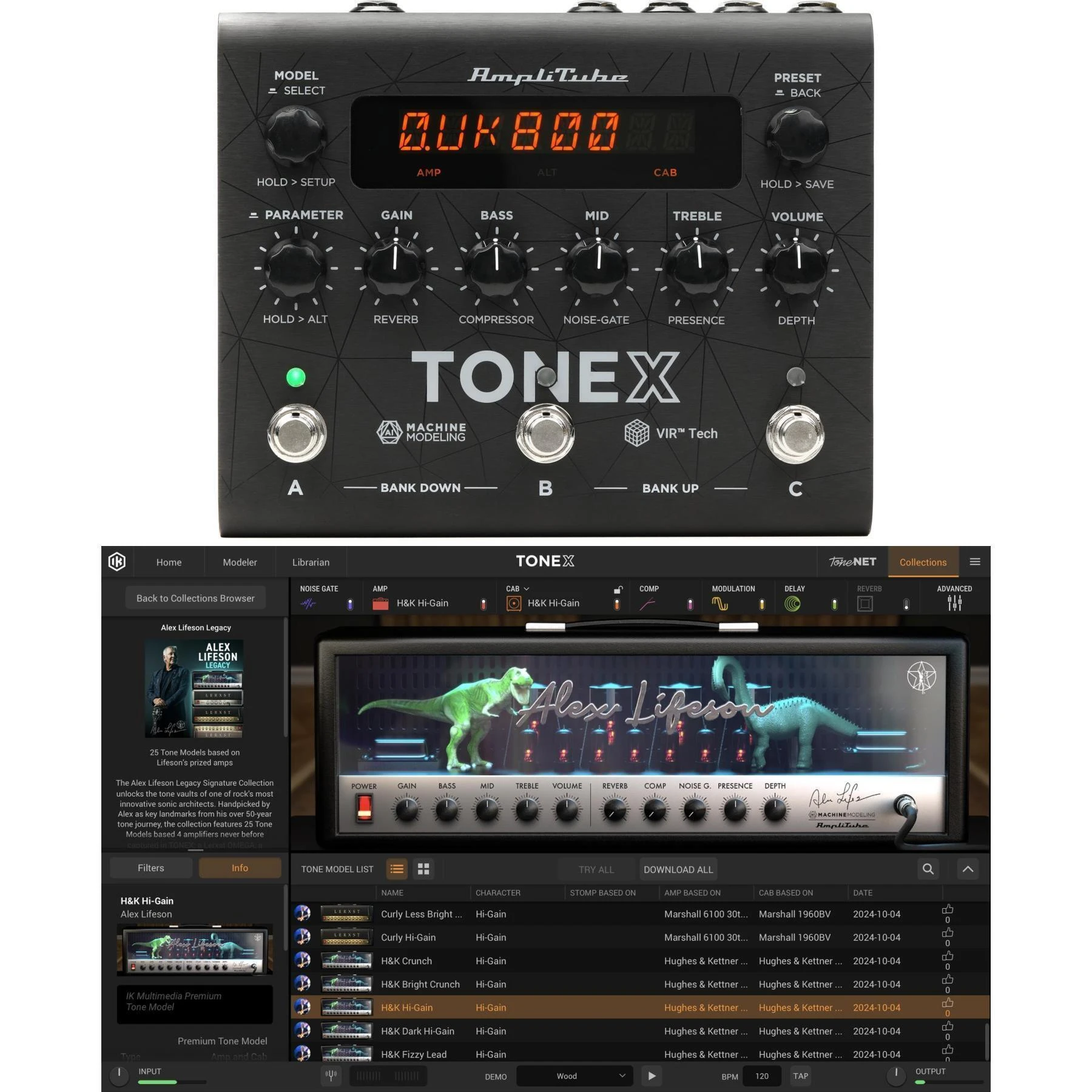 IK Multimedia TONEX Pedal 放大器/箱体/踏板建模器，附 Alex Lifeson Legacy 签名系列