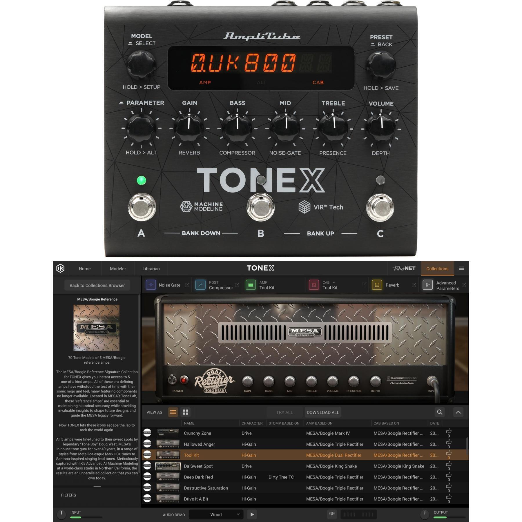 IK Multimedia TONEX Pedal 放大器/箱体/踏板建模器，附 Mesa/Boogie Reference 签名系列
