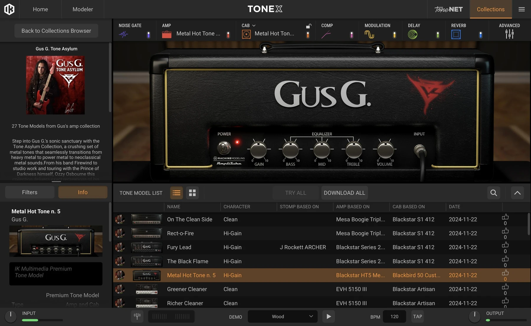 IK Multimedia TONEX Gus G. Tone Asylum 签名收藏扩展包