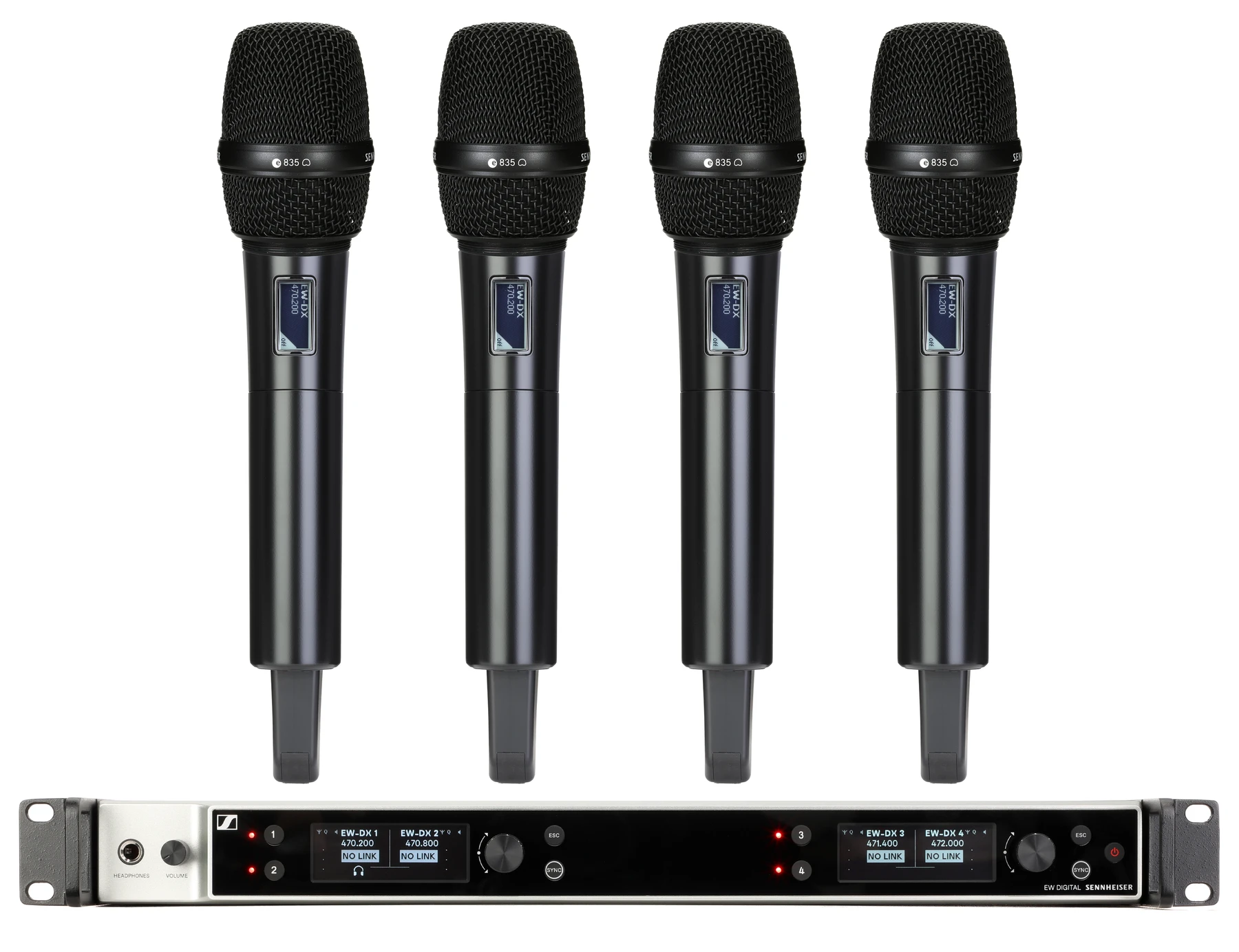 Sennheiser EW-DX EM 4 Dante 无线四通道手持 835-1 套装 - Q1-9 频段
