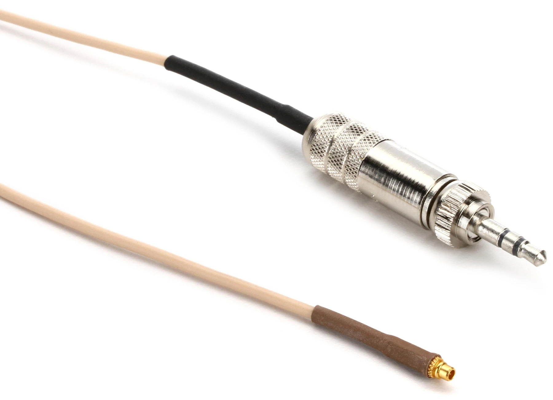 Countryman E6 耳挂式线缆——直径 2 毫米，配备适用于 Sennheiser 无线系统的 3.5 毫米接头——浅米色