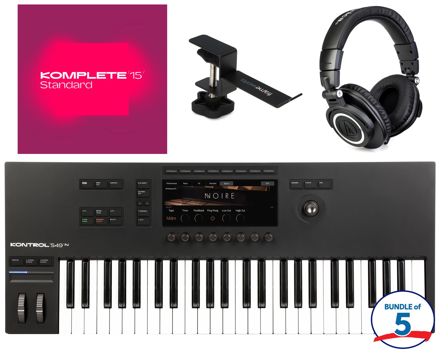 Native Instruments Kontrol S49 Mk3 49 键智能键盘控制器和 Komplete Ultimate 教育实验室套装