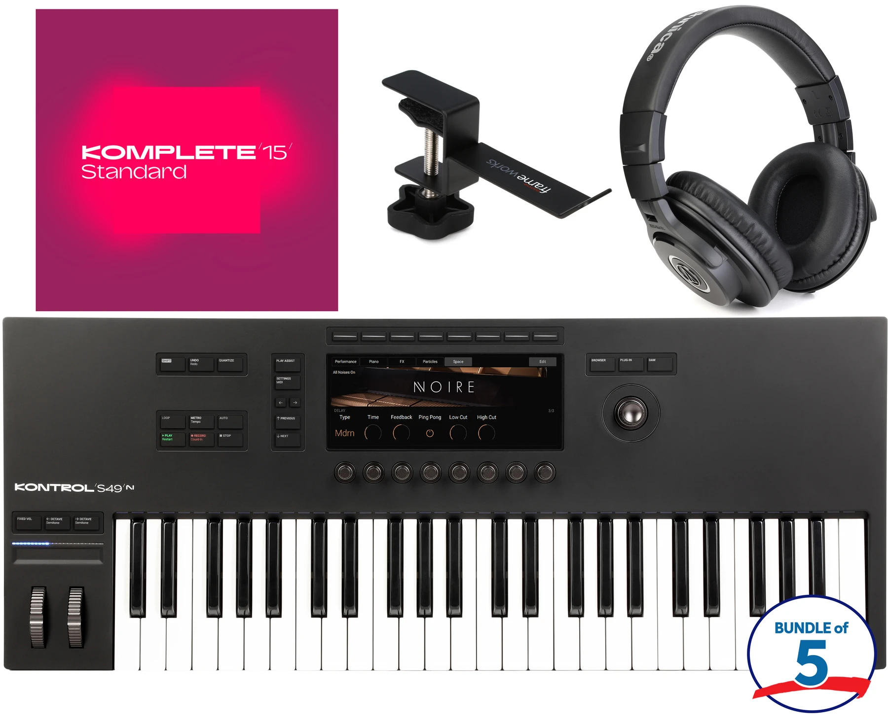 Native Instruments Kontrol S49 Mk3 49 键智能键盘控制器和 Komplete Standard 教育实验室套装