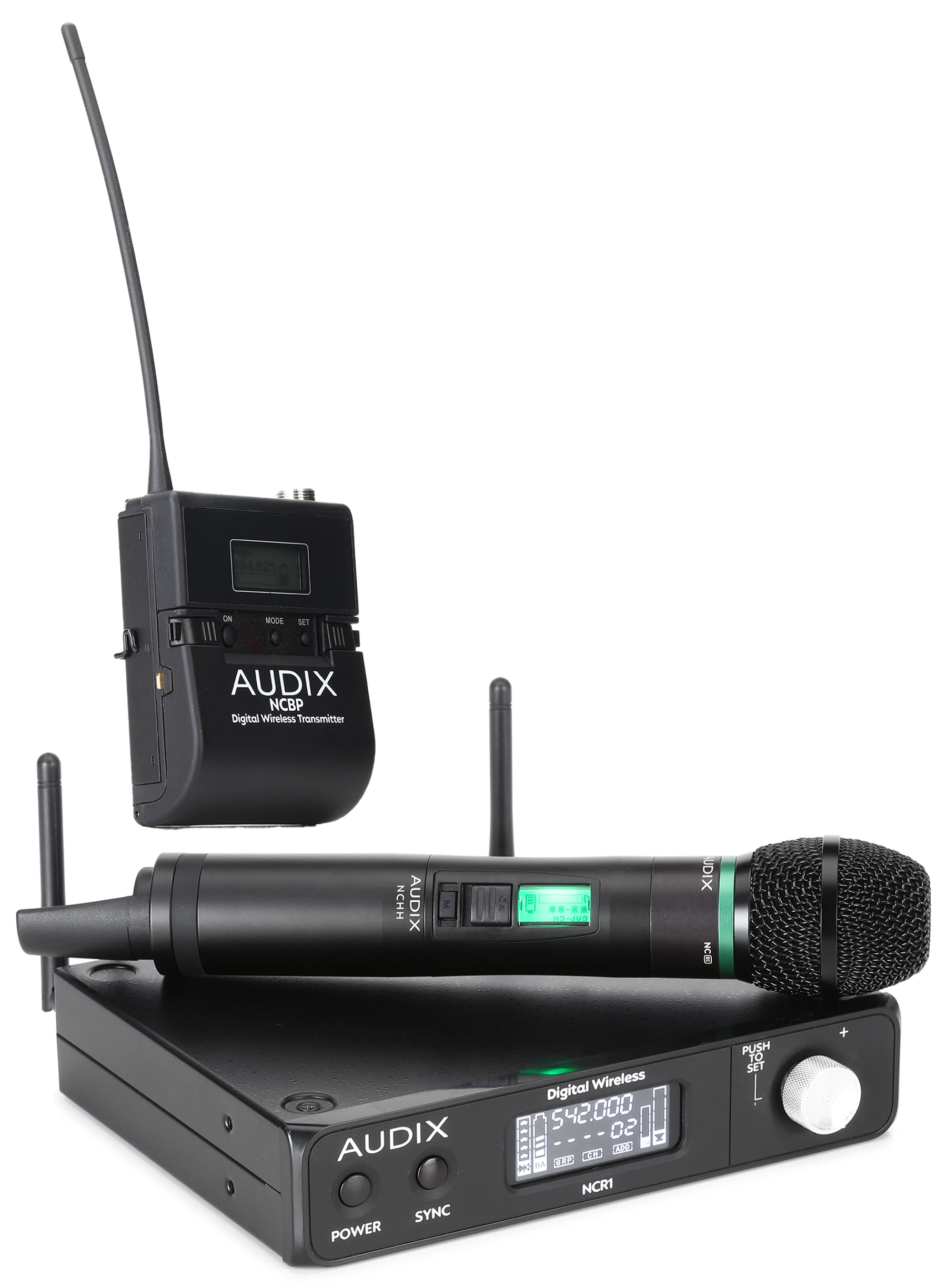 Audix Novacore NCHEC 无线手持系统，配备 NCBP 无线腰包发射器