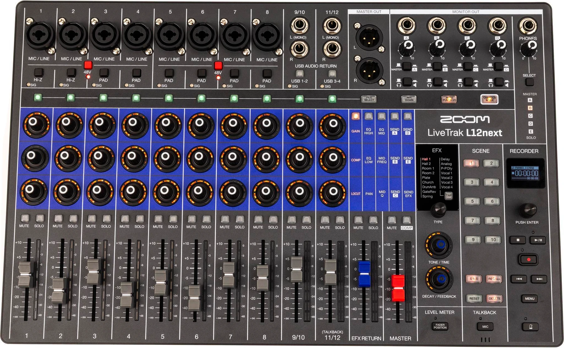 Zoom LiveTrak L12next 数字调音台/录音机/声卡