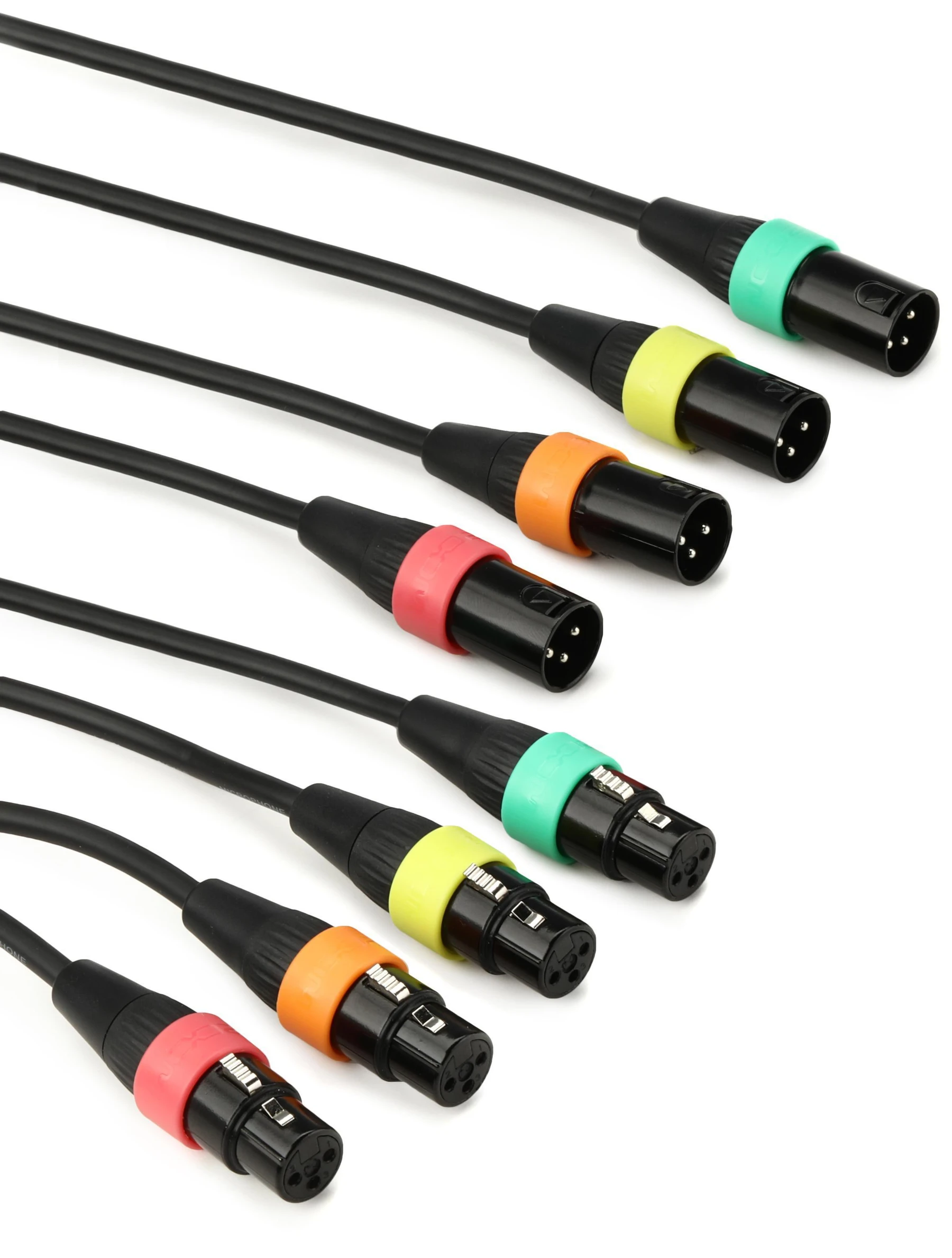 Zoom XLR-4CCP 彩色编码麦克风线缆 - 8 英尺（4 条装）