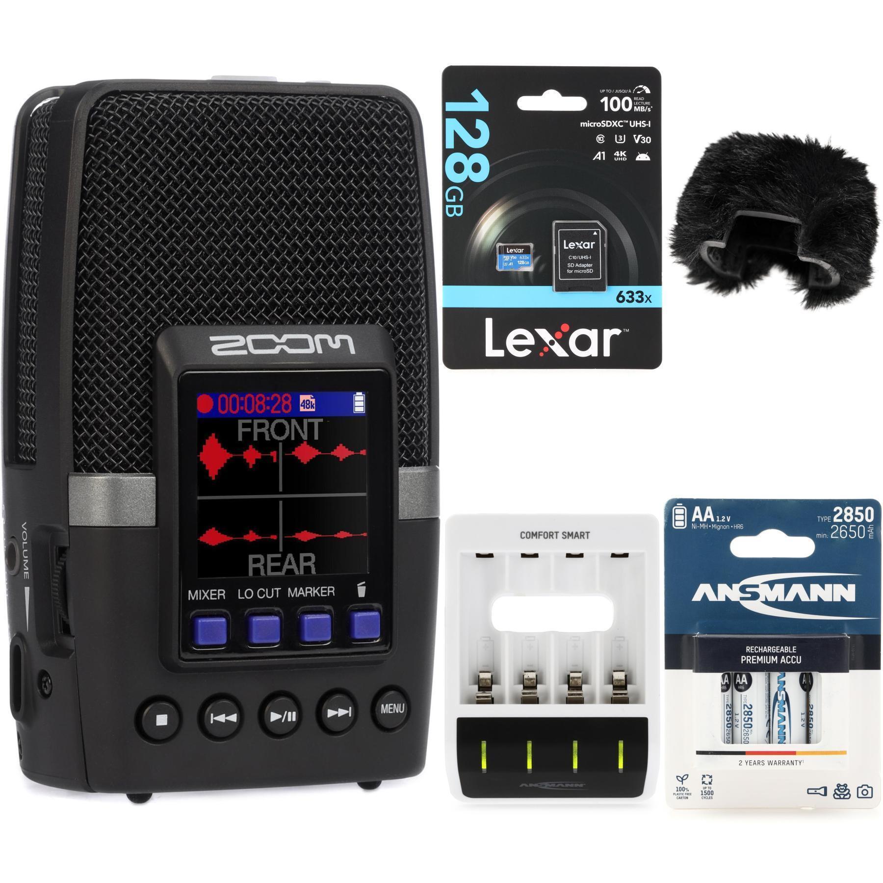 Zoom H2essential 多麦克风便携式录音机及可充电电池套装