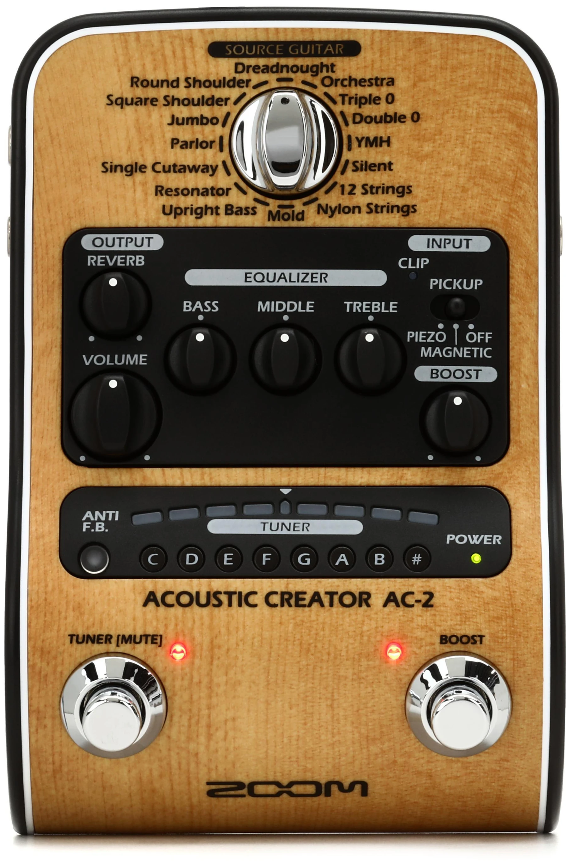 Zoom AC-2 原声乐器音色处理器 - 增强型直插盒