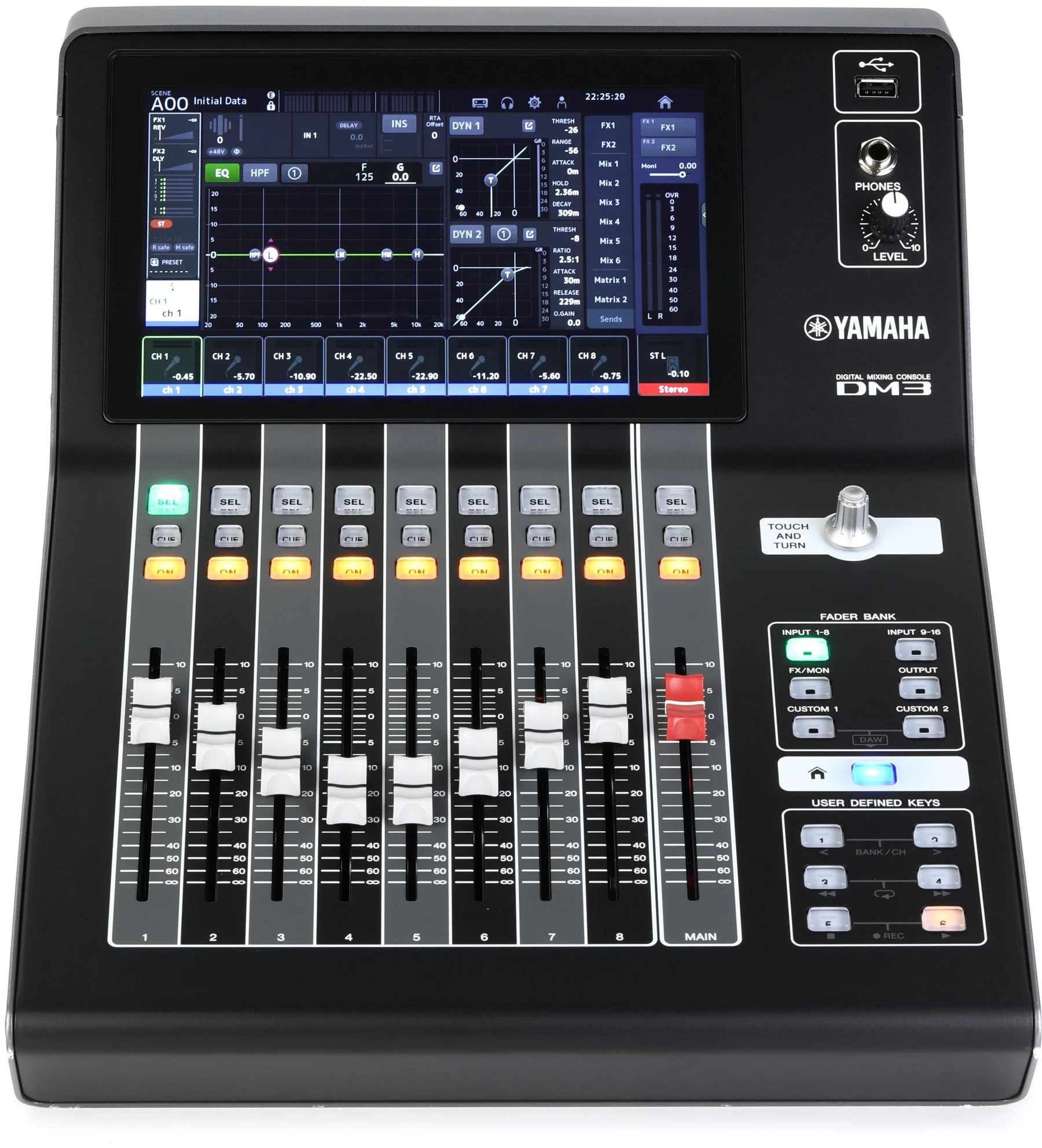 Yamaha DM3-D 22 通道带 Dante 的数字调音台
