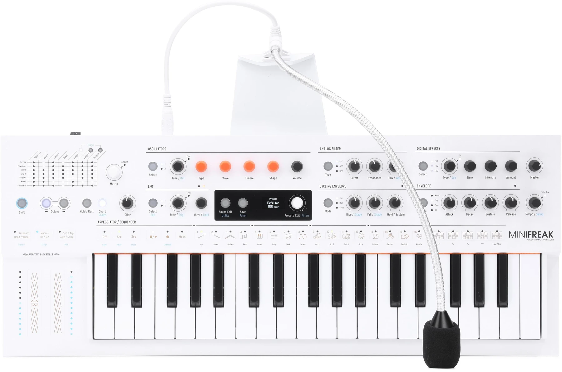 Arturia MiniFreak Vocoder 37键混合合成器 - 白色