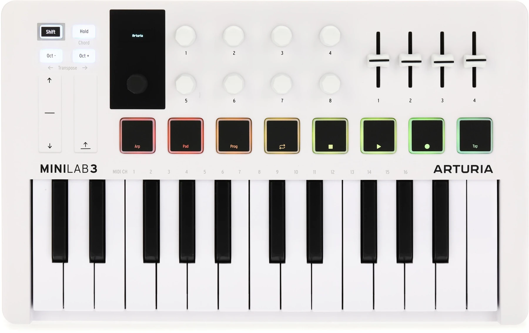 Arturia MiniLab 3 25键窄键控制器 - 白色
