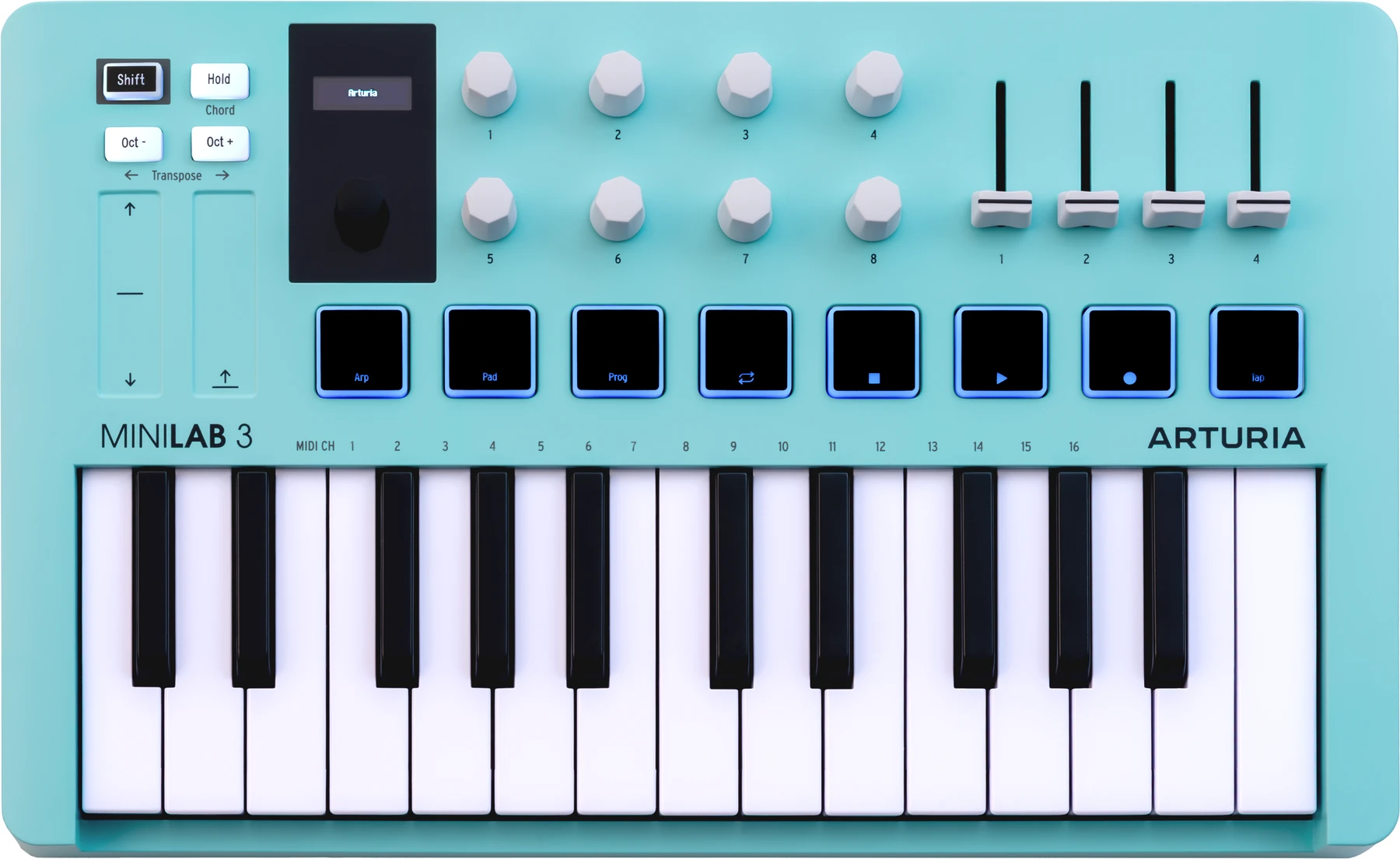 Arturia MiniLab 3 25键窄键控制器 - 海蓝色