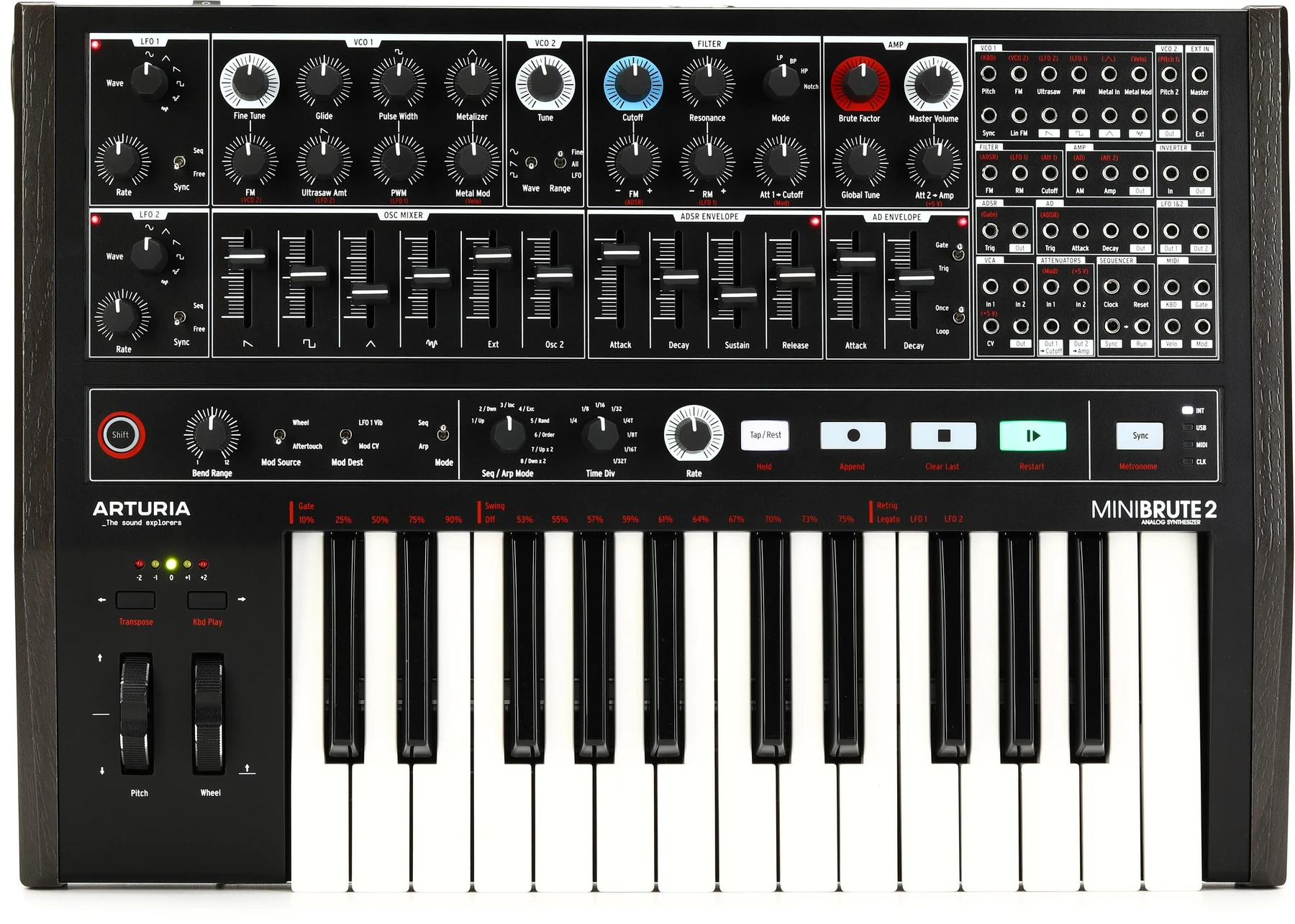 Arturia MiniBrute 2 半模块化模拟合成器