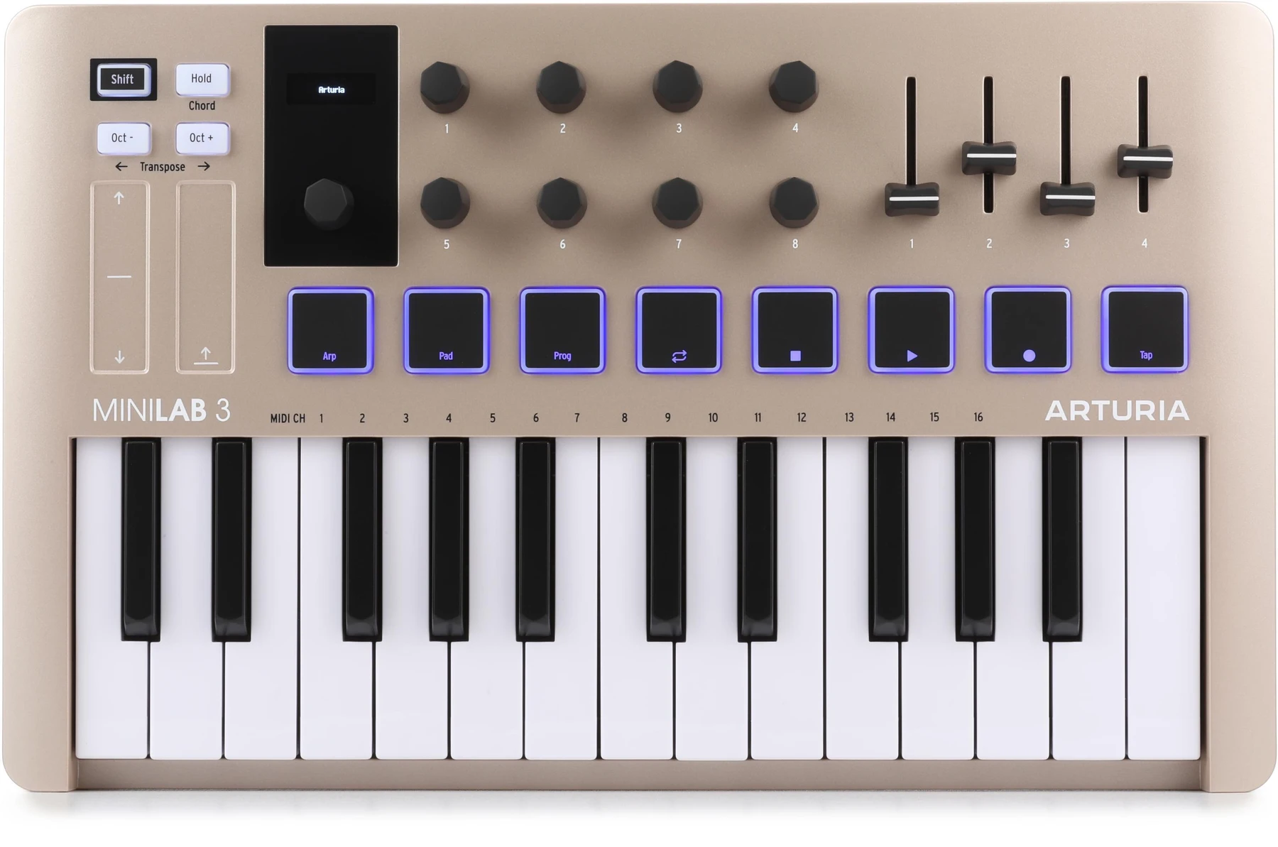 Arturia MiniLab 3 25键超薄键控制器 - 香槟色