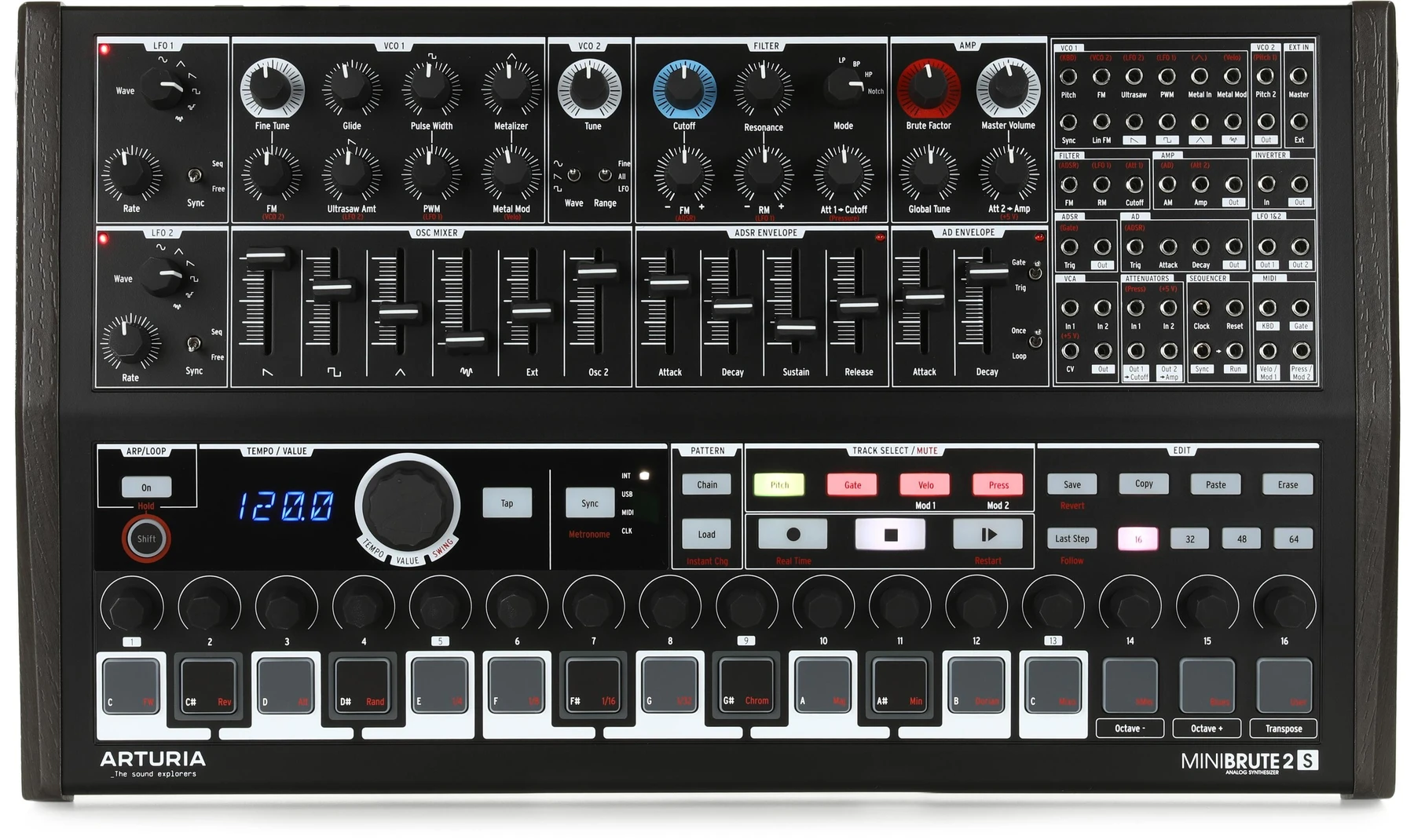 Arturia MiniBrute 2S 半模块化模拟音序合成器
