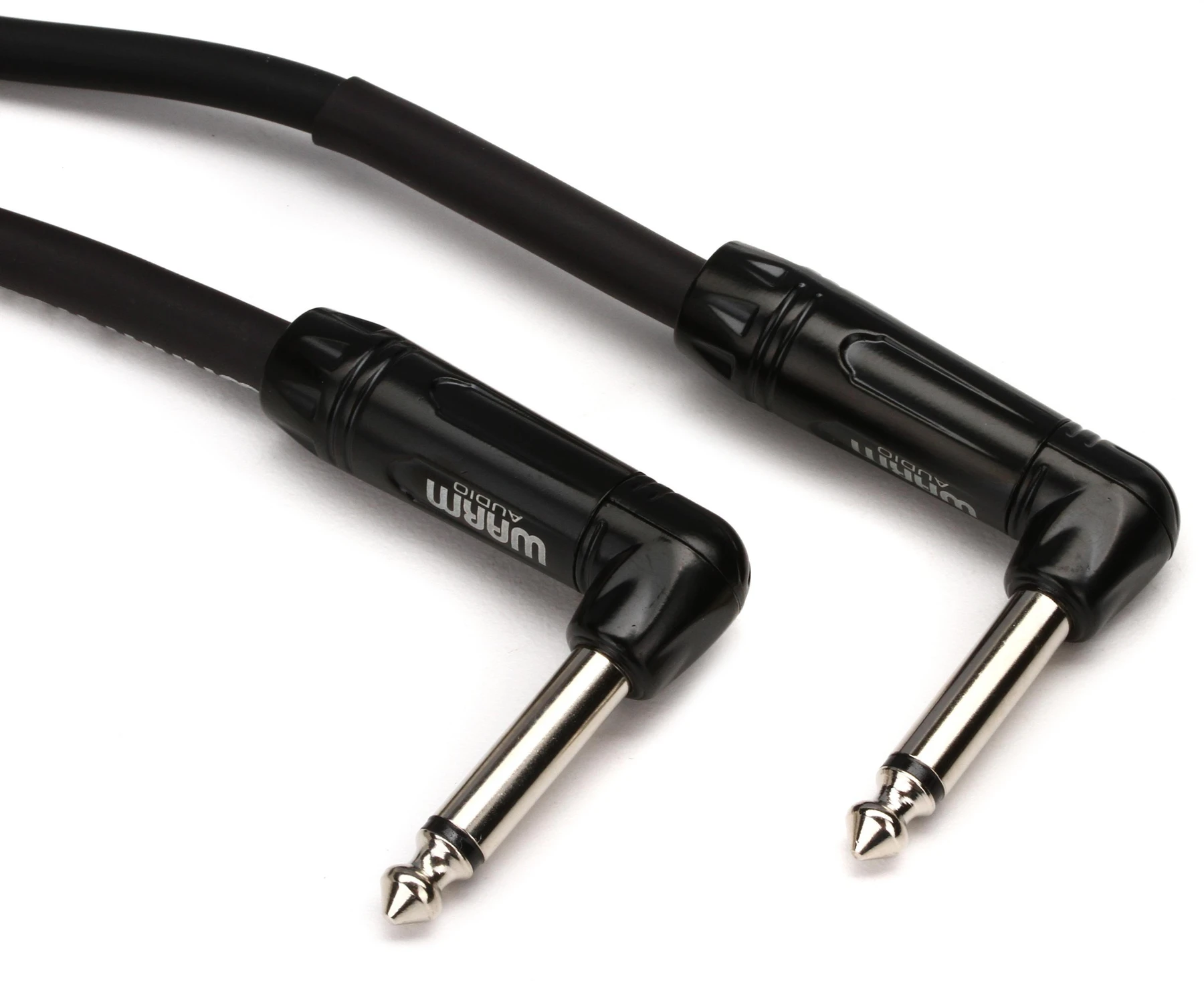 Warm Audio ProTS-2RT-1英尺 Pro Silver 直角转直角乐器线缆 - 1英尺