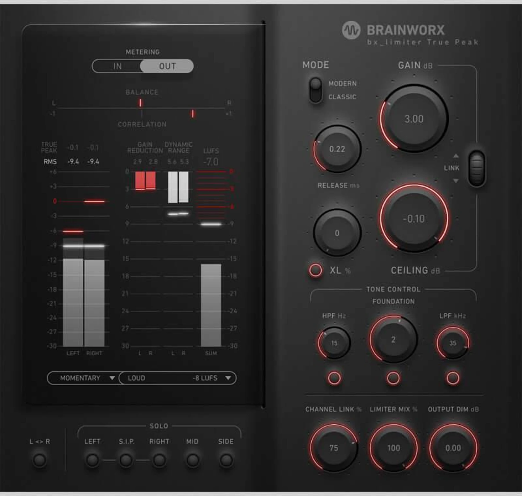 Brainworx bx_limiter 真峰值限制器插件