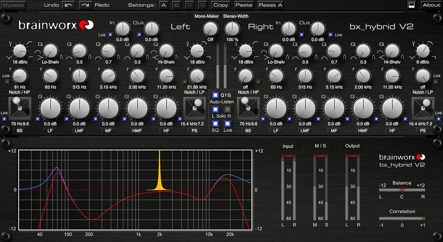 Brainworx bx_hybrid V2 参数均衡器插件