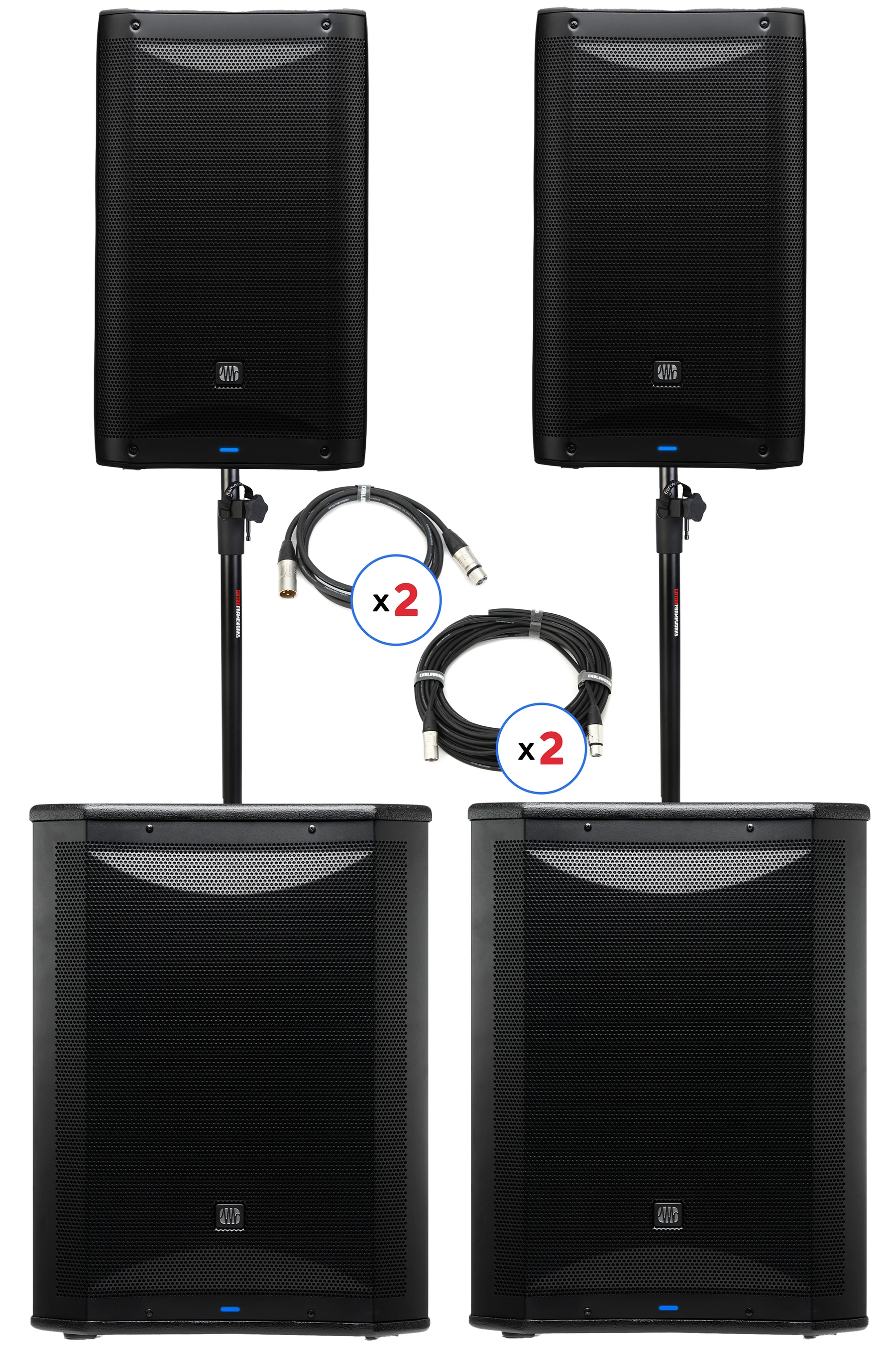 PreSonus AIR XD 12 有源扬声器和 Sub 15 有源超低音扬声器 PA 套装