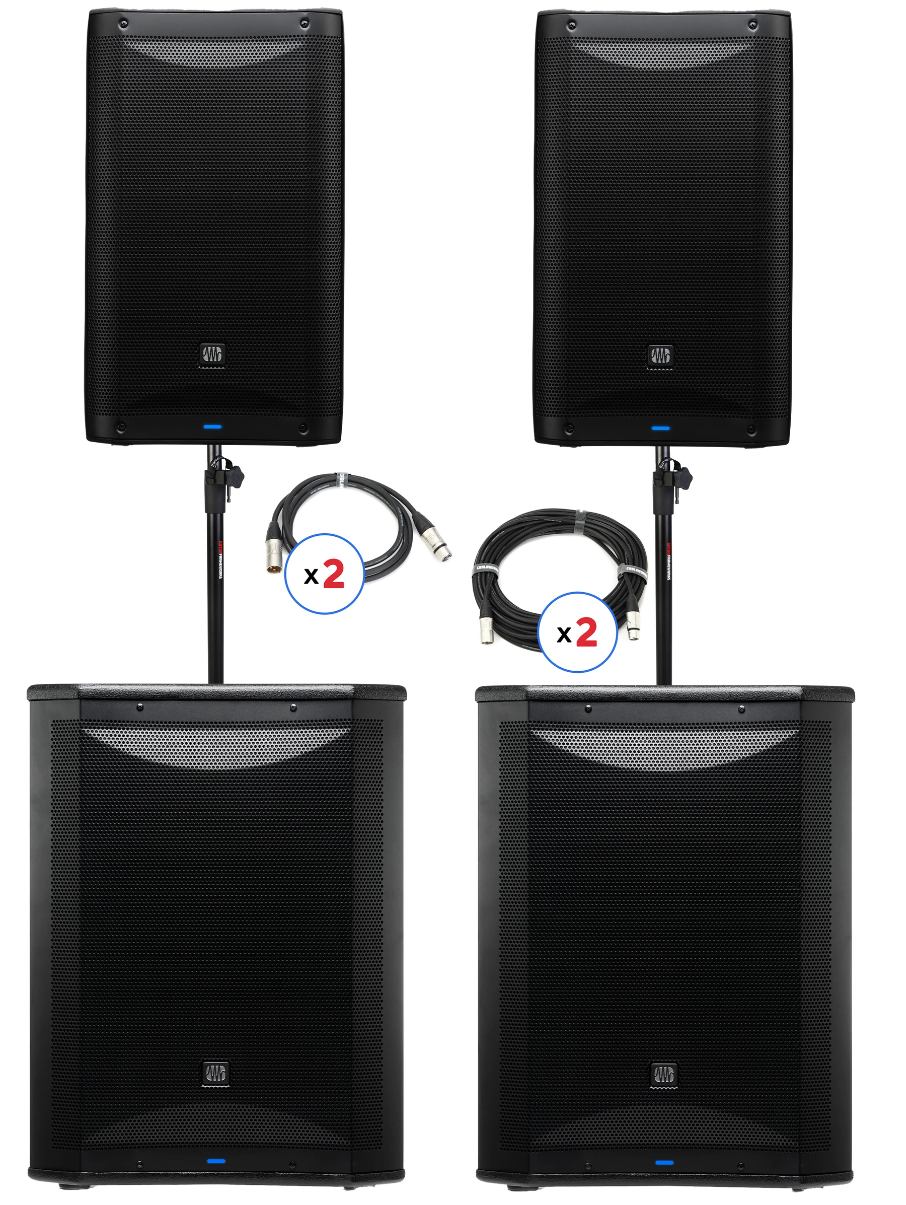 PreSonus AIR XD 15 有源扬声器和 Sub 18 有源超低音扬声器 PA 套装