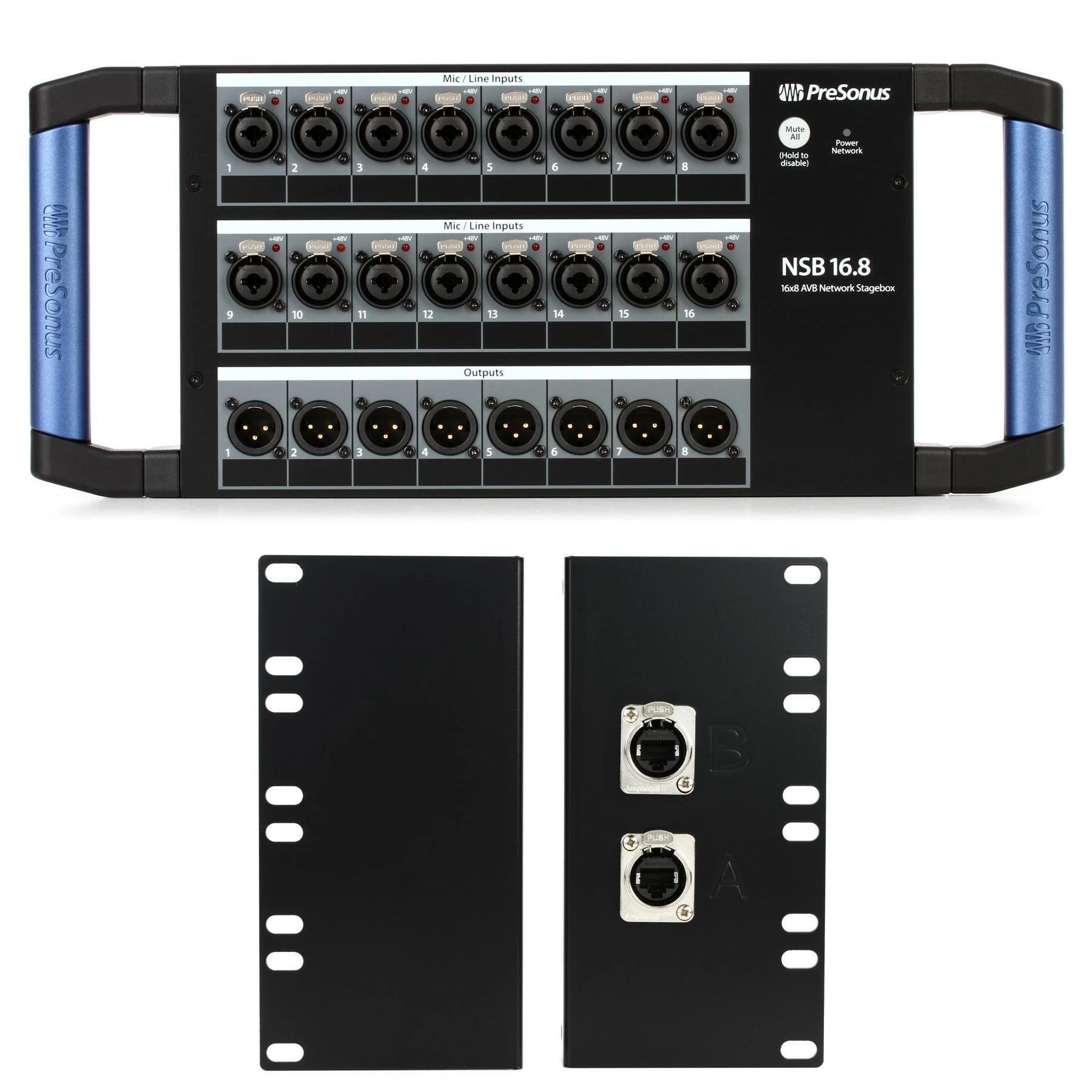 PreSonus NSB16.8 AVB 网络舞台接口箱和机架安装套件套装