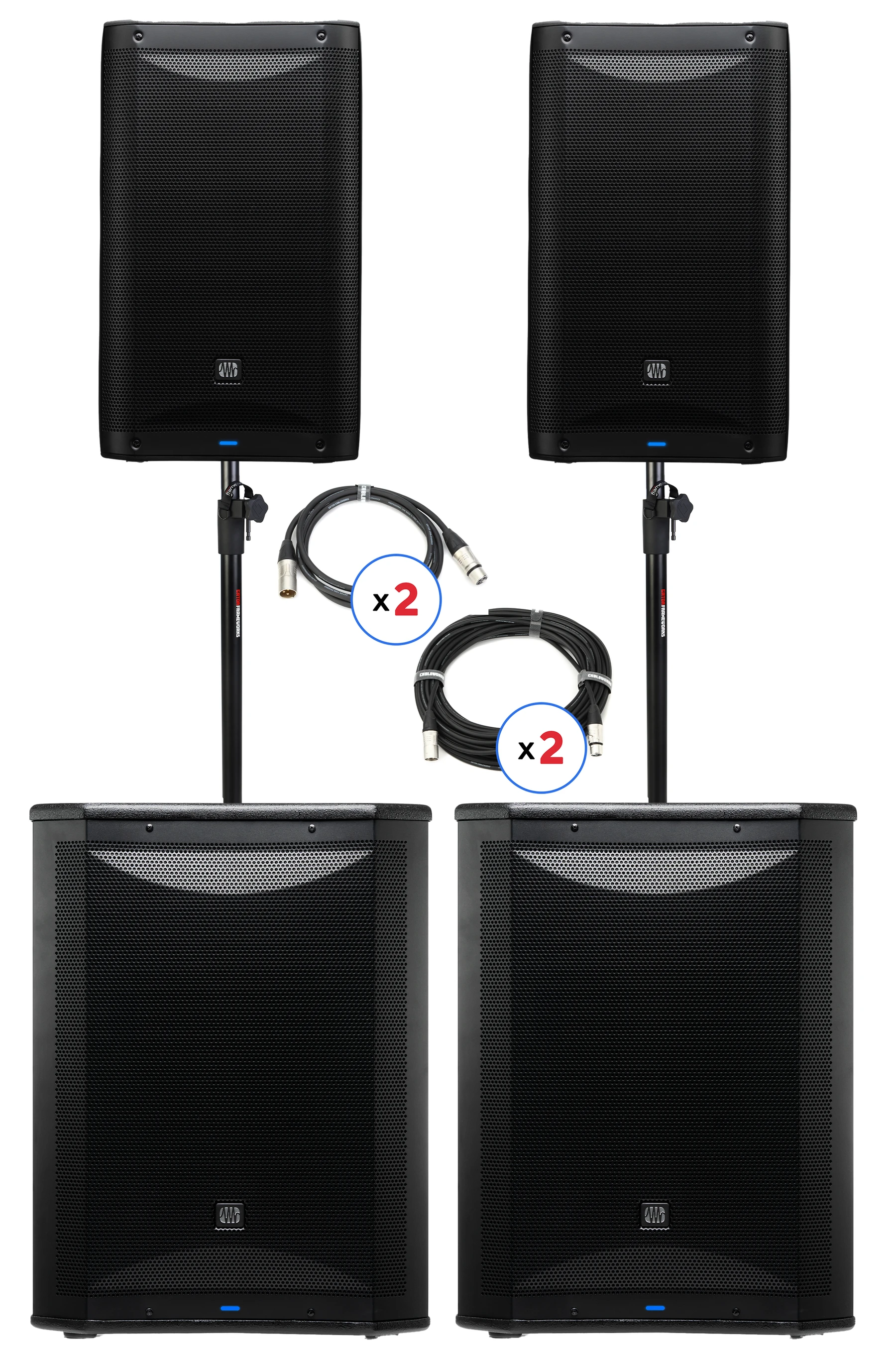 PreSonus AIR XD 10 音箱和 Sub 15 有源低音炮 PA 套装