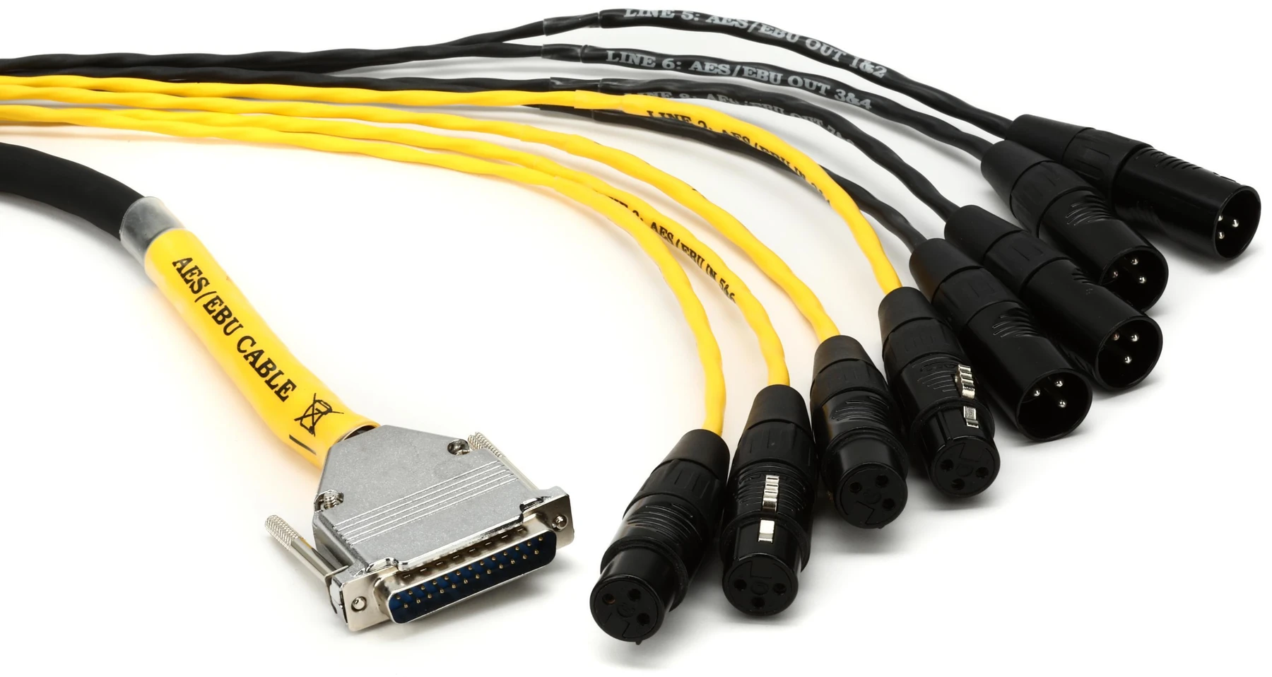 Avid DB25转XLR公头+母头AES/EBU DigiSnake - 4英尺