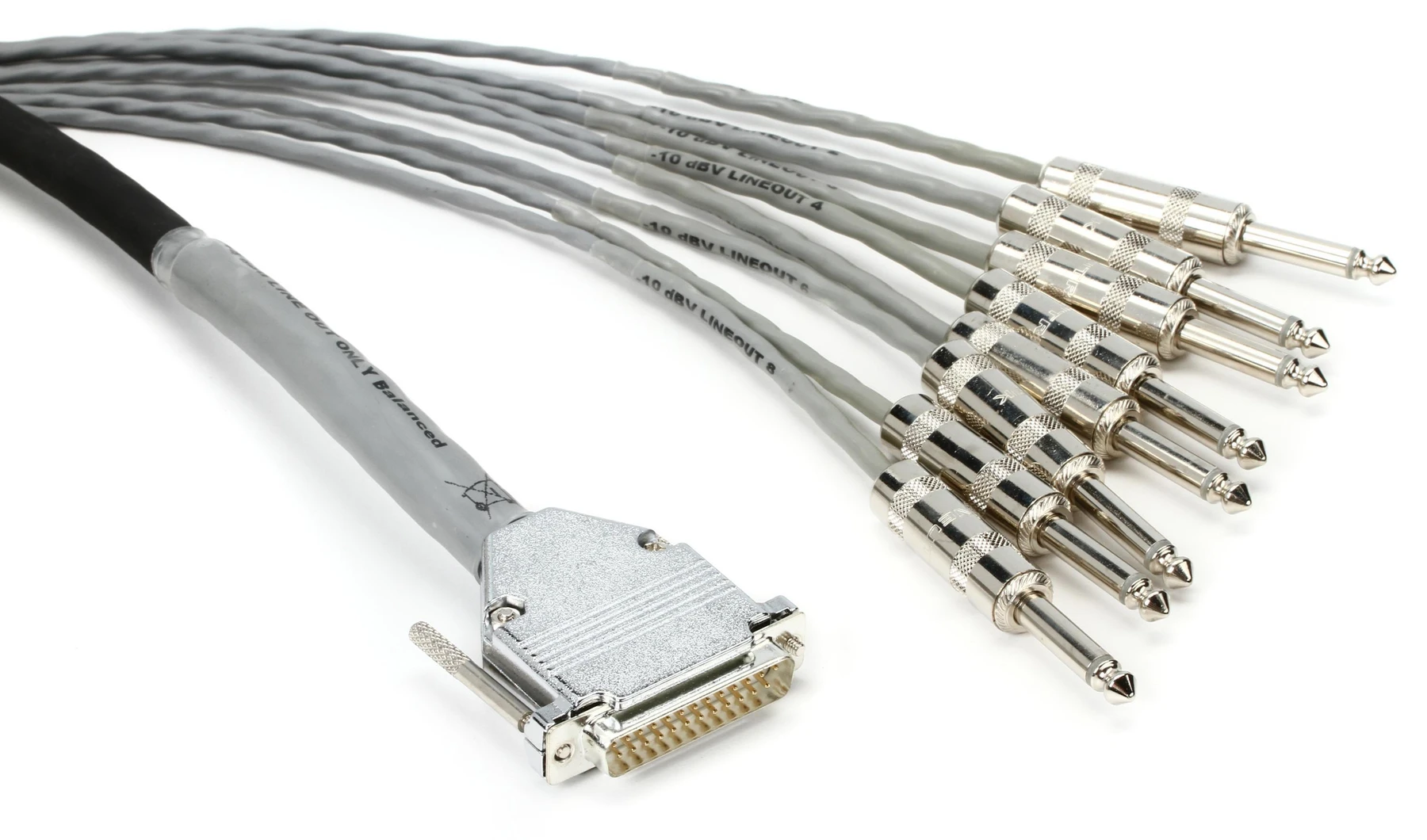 Avid DB25 至 TS +4 dBu/-10 dBV 衰减型 DigiSnake 线缆 - 12 英尺
