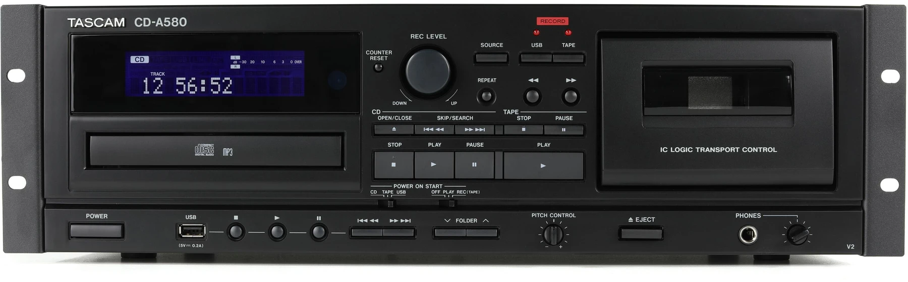 TASCAM CD-A580-V2 CD/USB/卡带播放器/录音机
