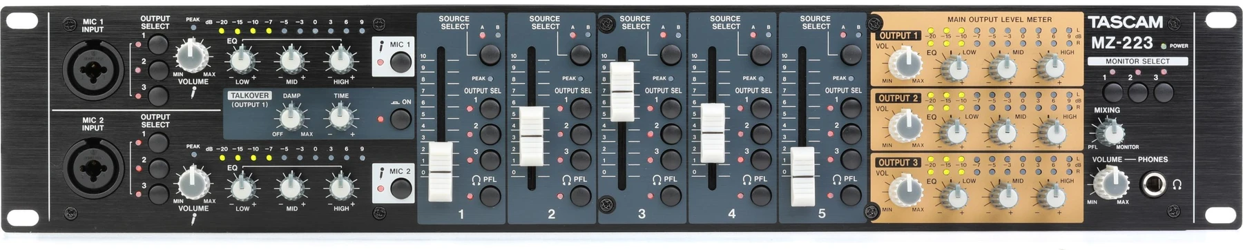 TASCAM MZ-223 5 通道机架式多区域混音器