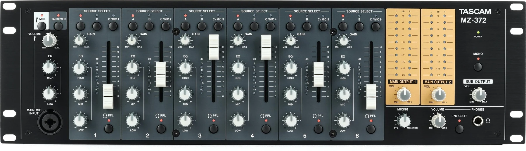 TASCAM MZ-372 7通道机架式多分区混音器