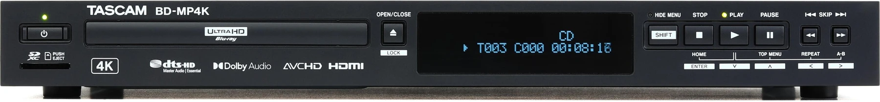 TASCAM BD-MP4K 专业机架式 4K UHD 蓝光播放器