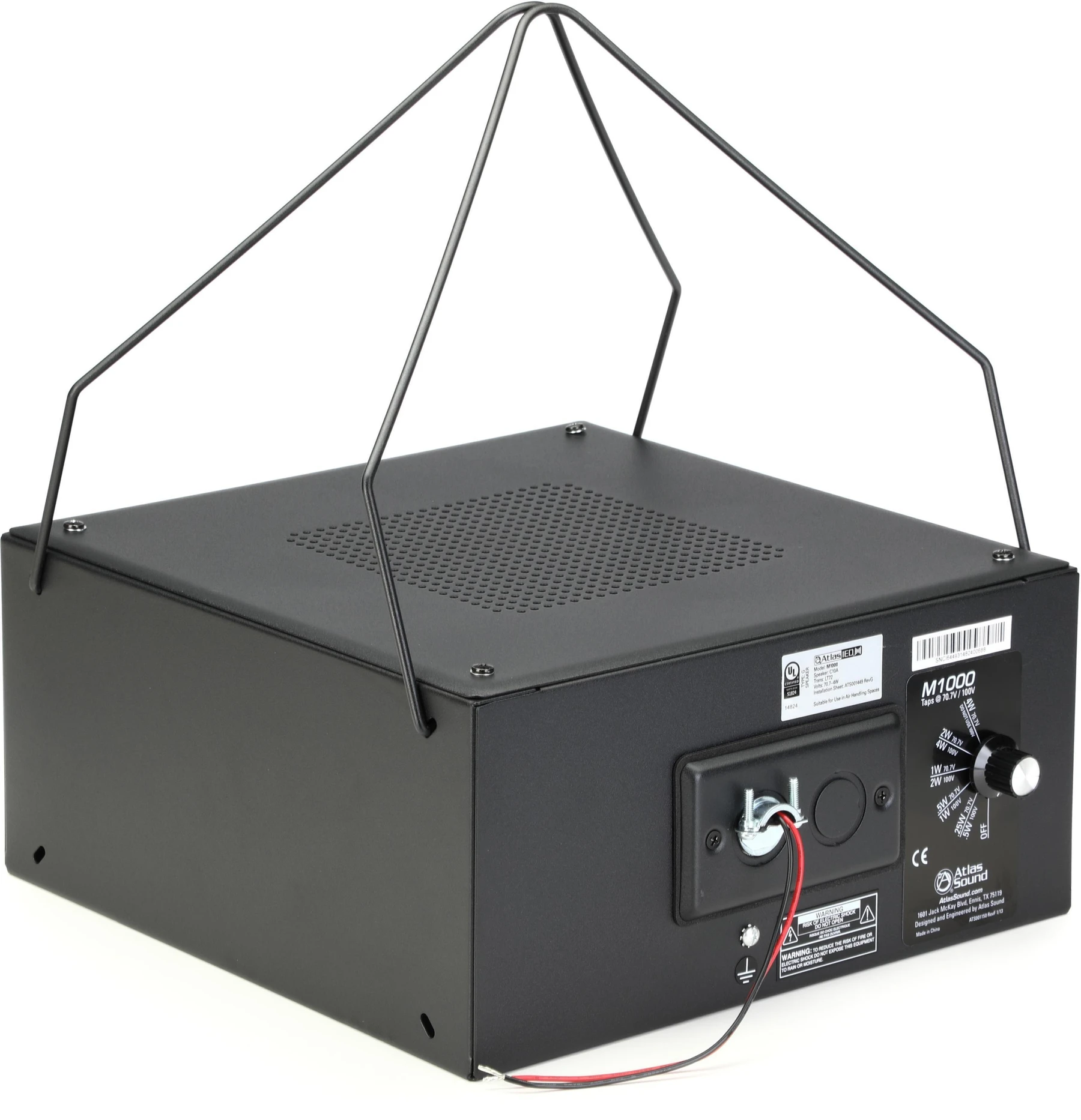 AtlasIED M1000 8英寸 4W 70V 声音掩蔽扬声器 - 黑色