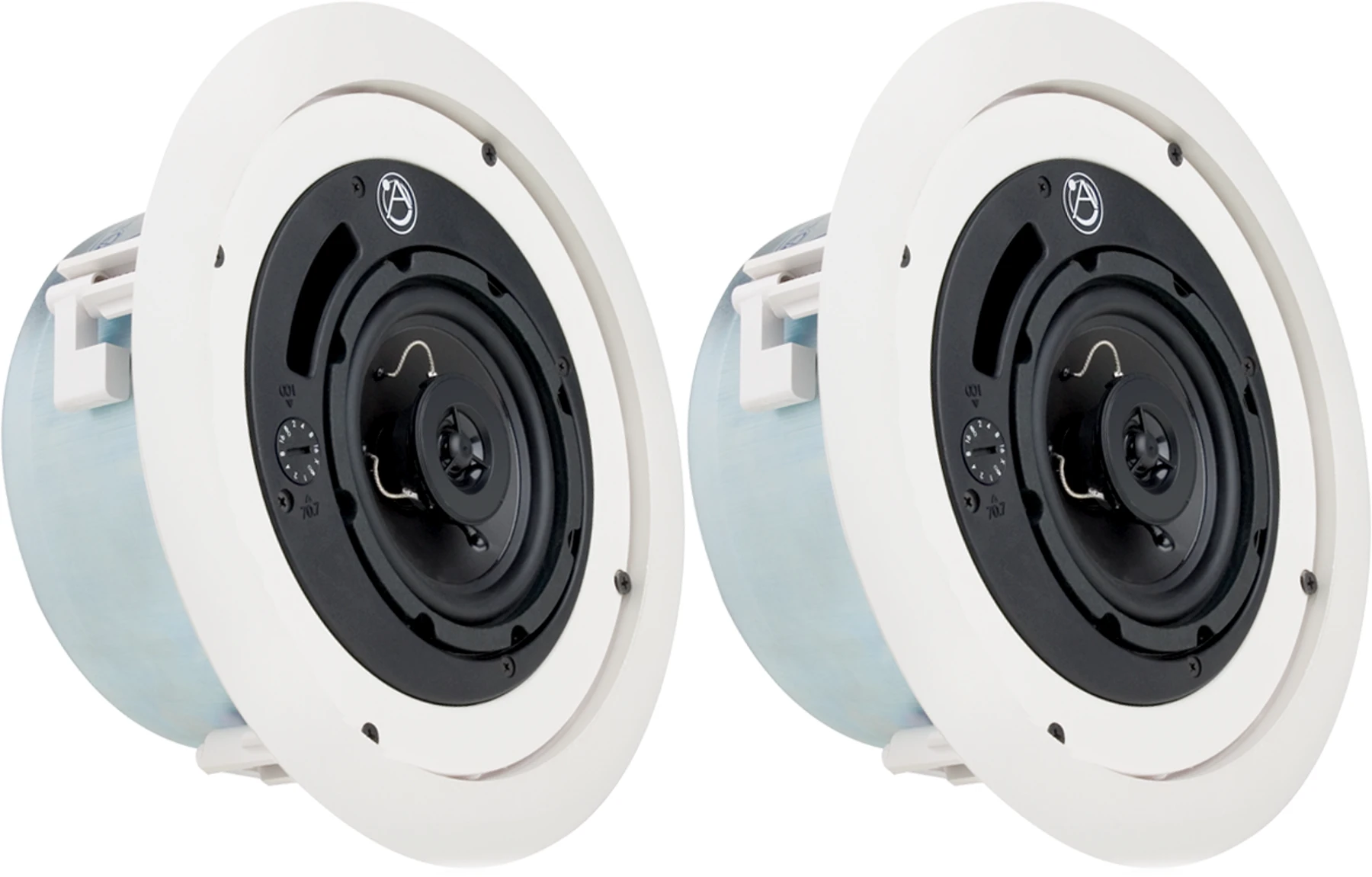 AtlasIED FAP42TC-UL2043 4 英寸 70/100V 浅装式吸顶扬声器，UL2043 认证（一对）