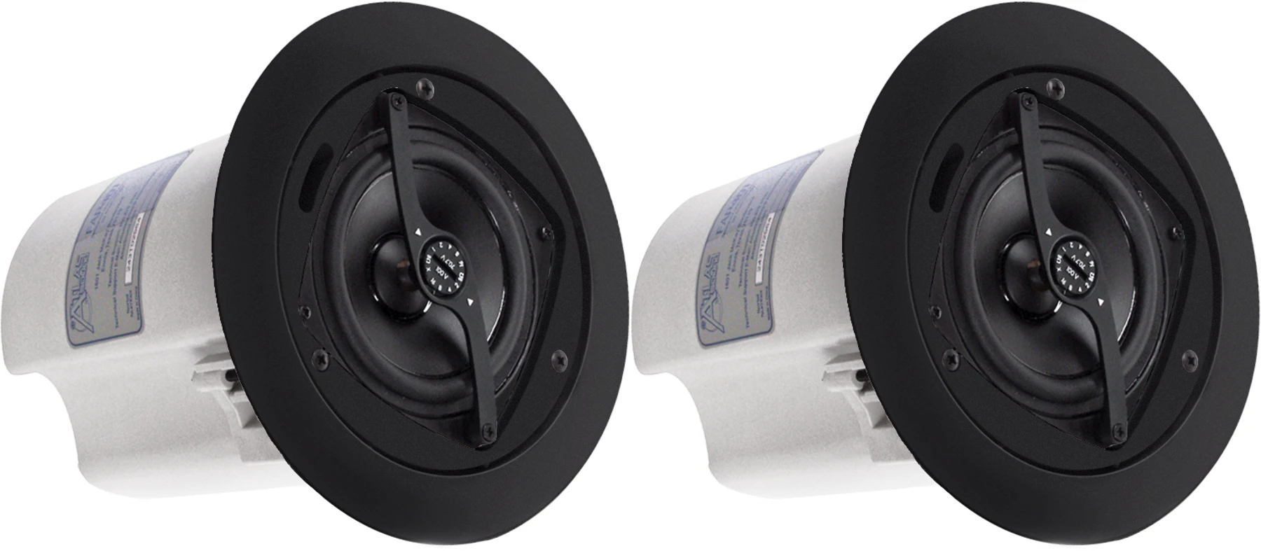 AtlasIED FAP40T-B 4 英寸 16W 70V/100V 吸顶扬声器（一对）- 黑色