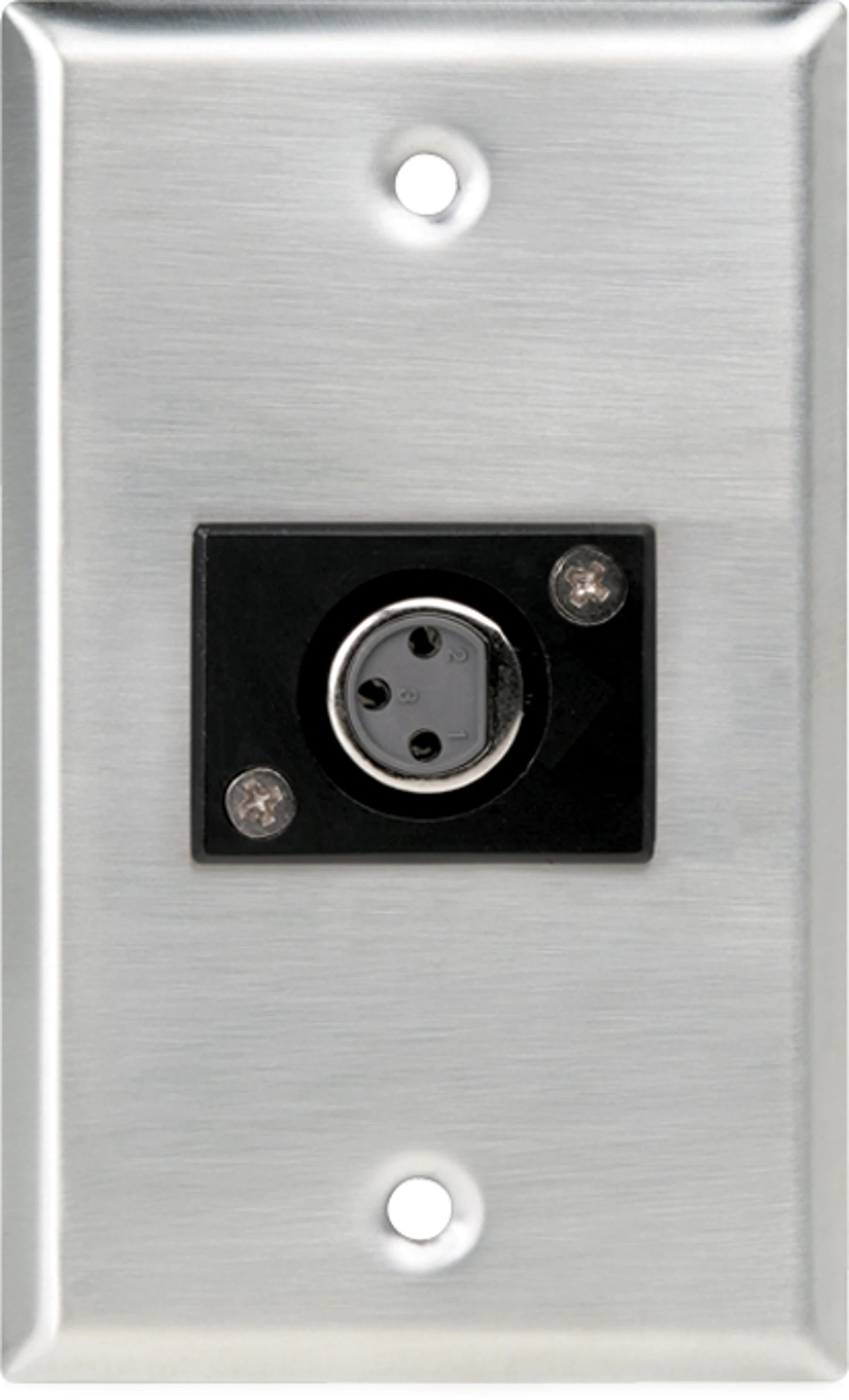 AtlasIED SG-XLR-F1 单联不锈钢面板，带母头 3 针 XLR 连接器