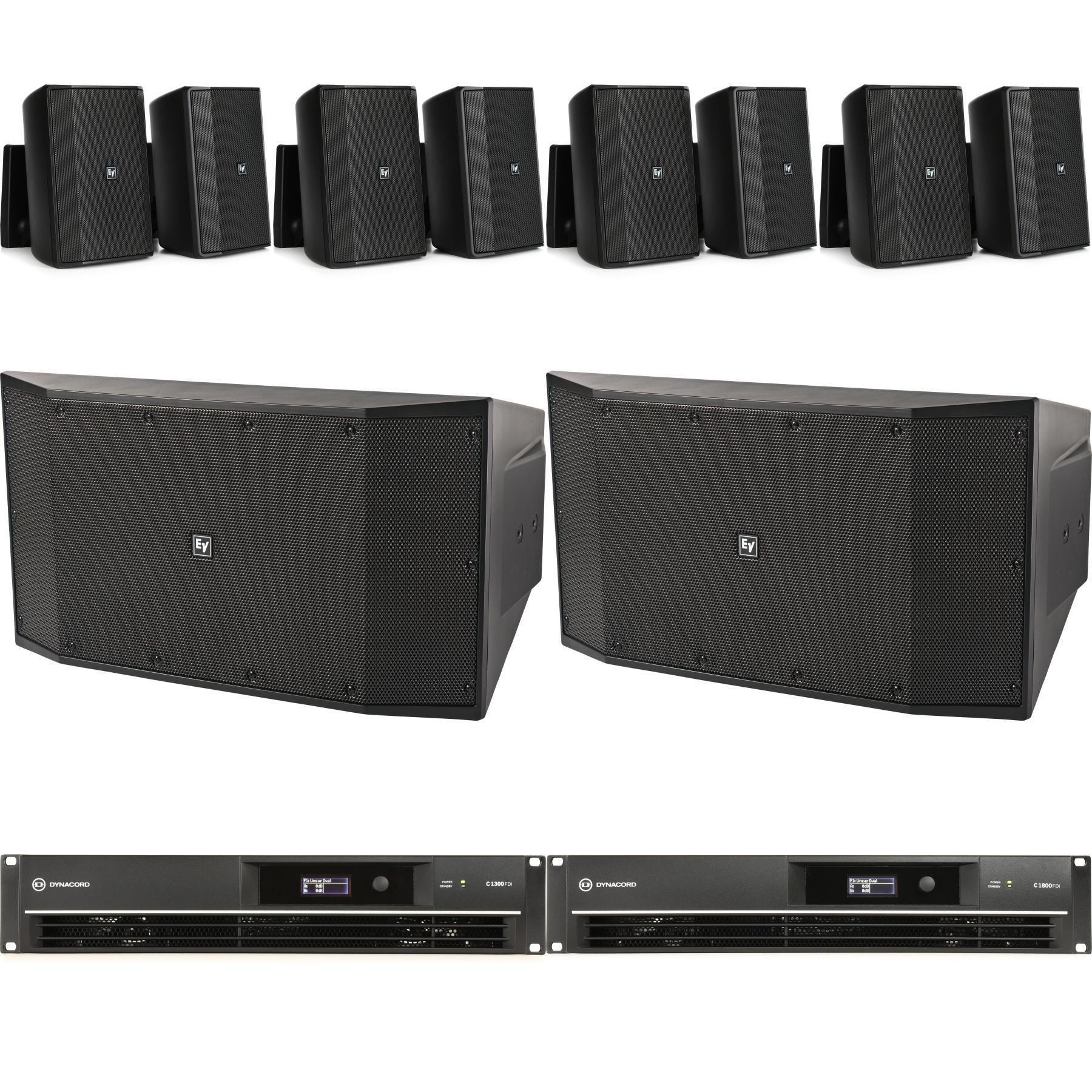 Electro-Voice 餐厅音响系统，配备 EVID-S5.2T 300W 70V/100V 5.25 英寸表面安装音箱