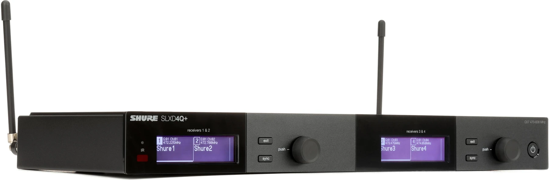 Shure SLXD4Q+ 四通道无线接收机 - G57 频段