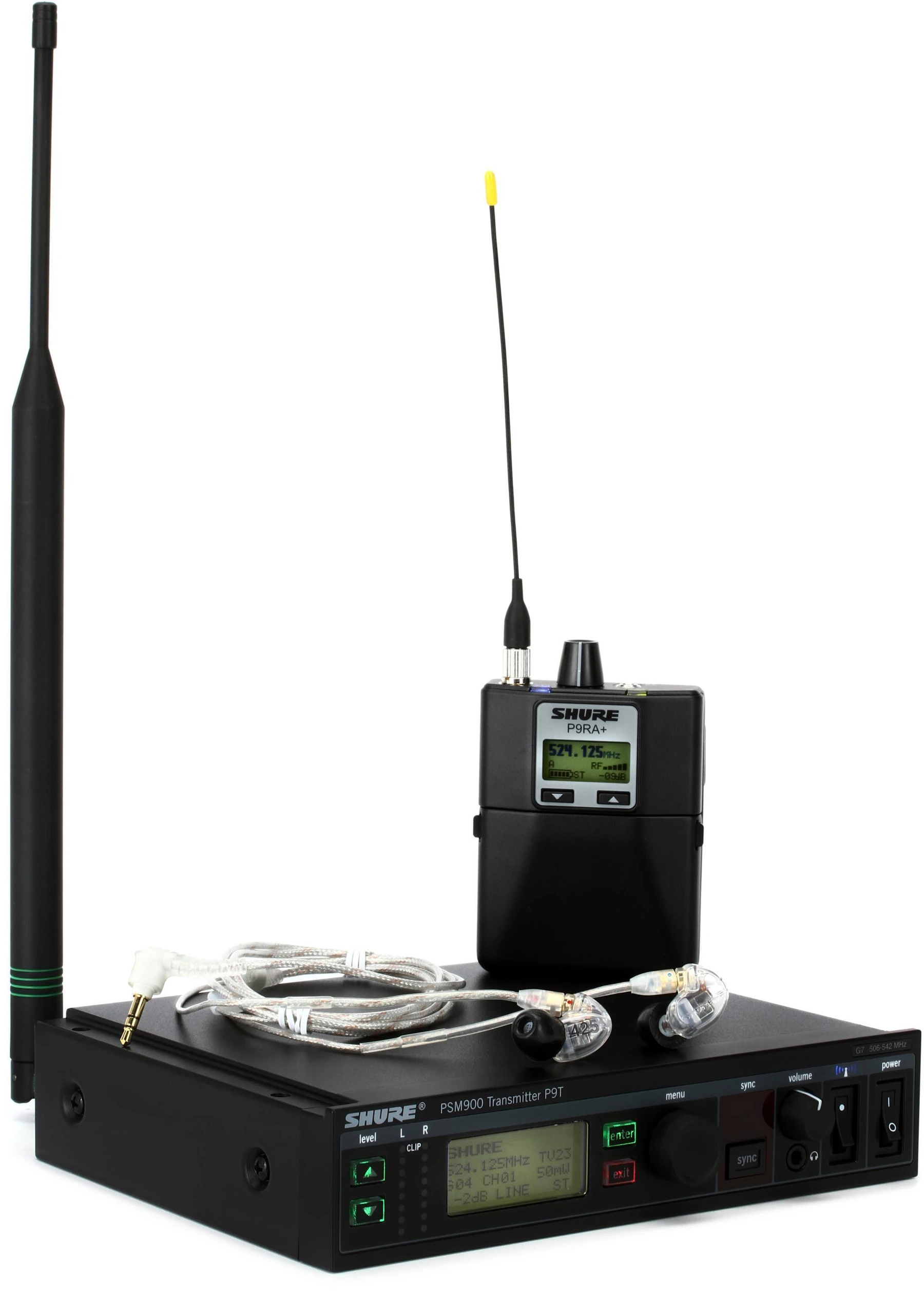 Shure P9TRA+425CL 配备 SE425CL 的无线腰包接收机 - G7 频段