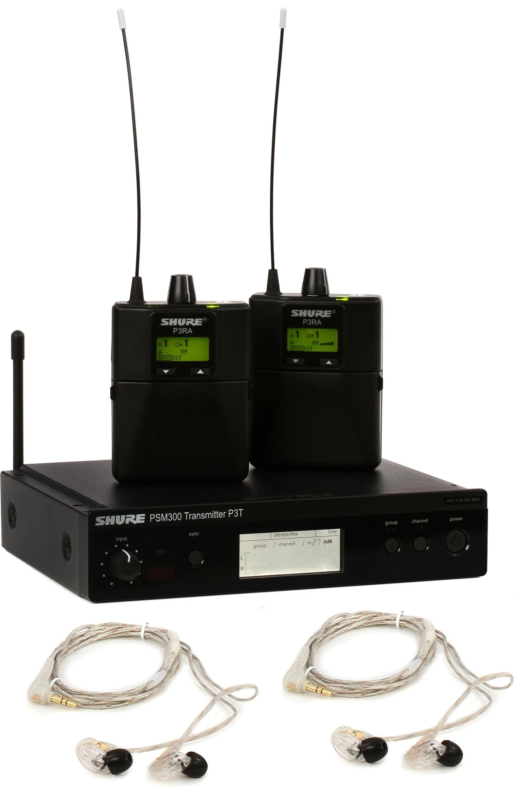 Shure PSM300 Twin Pack Pro P3TRA215TWP 无线入耳式监听系统 - H20 频段