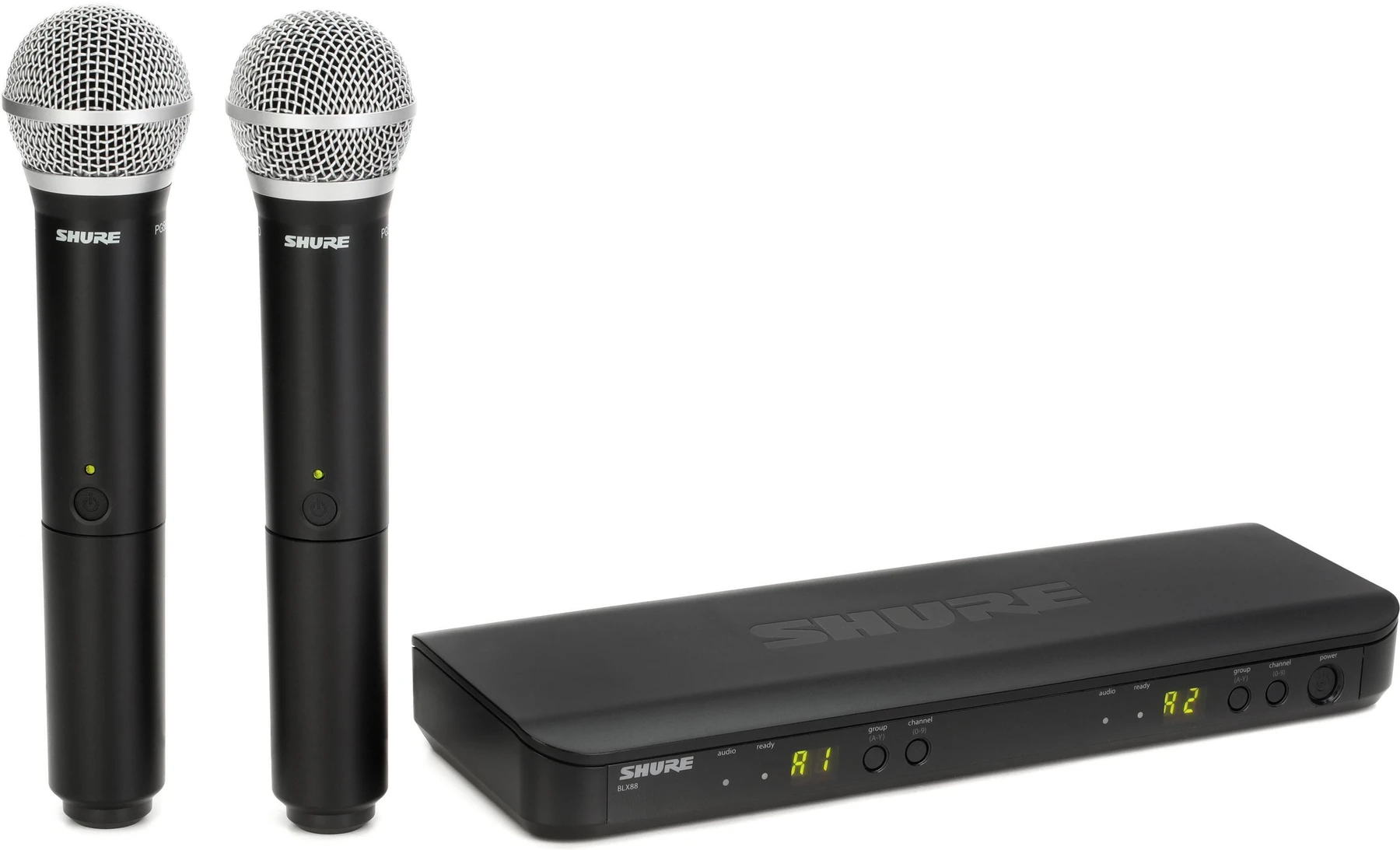 Shure BLX288/PG58 双通道无线手持麦克风系统 - H9 频段