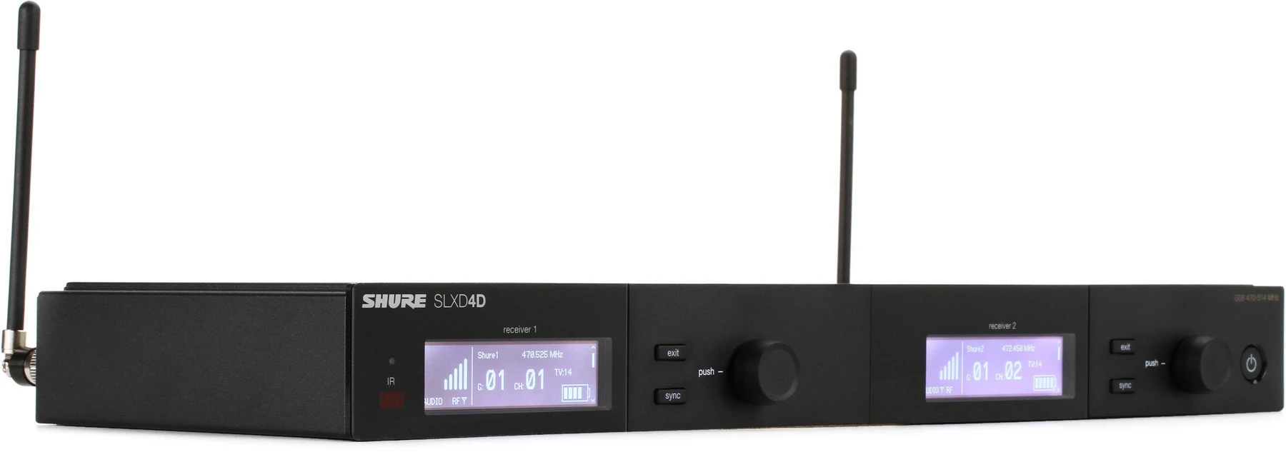 Shure SLXD4D 双通道数字无线接收机 - G58 频段