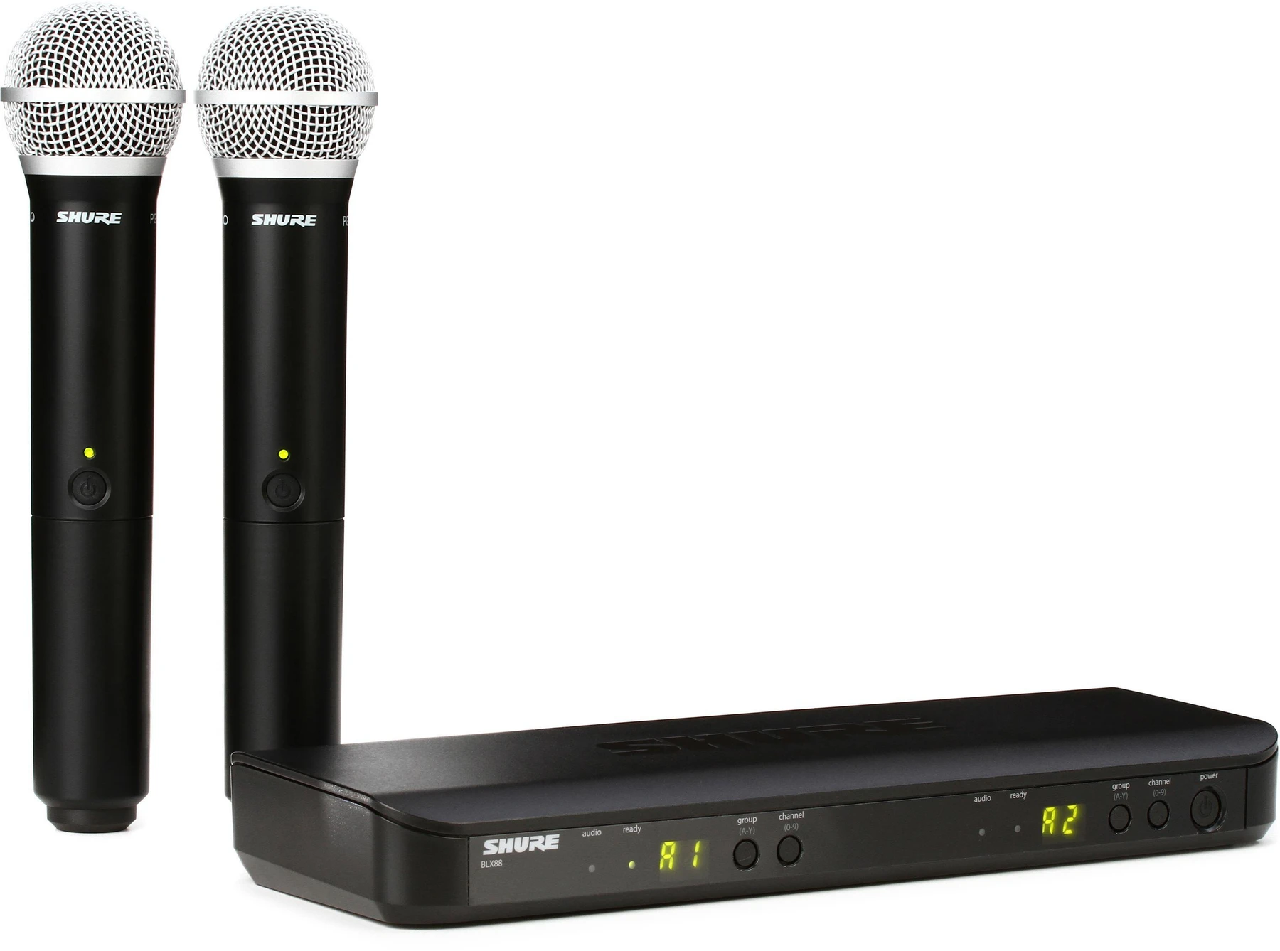 Shure BLX288/PG58 双通道无线手持麦克风系统 - H11 频段