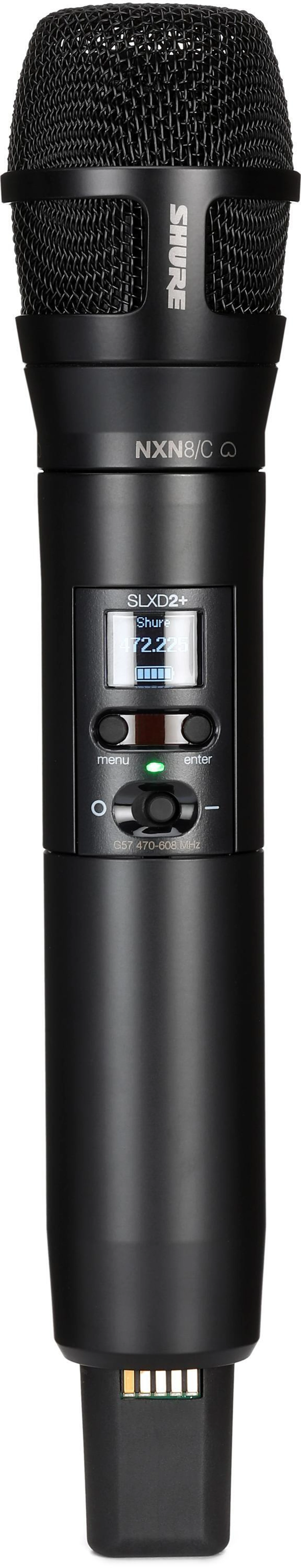 Shure SLXD2+ 无线手持发射器，配备 Nexadyne 8/C 麦克风音头 - G57 频段
