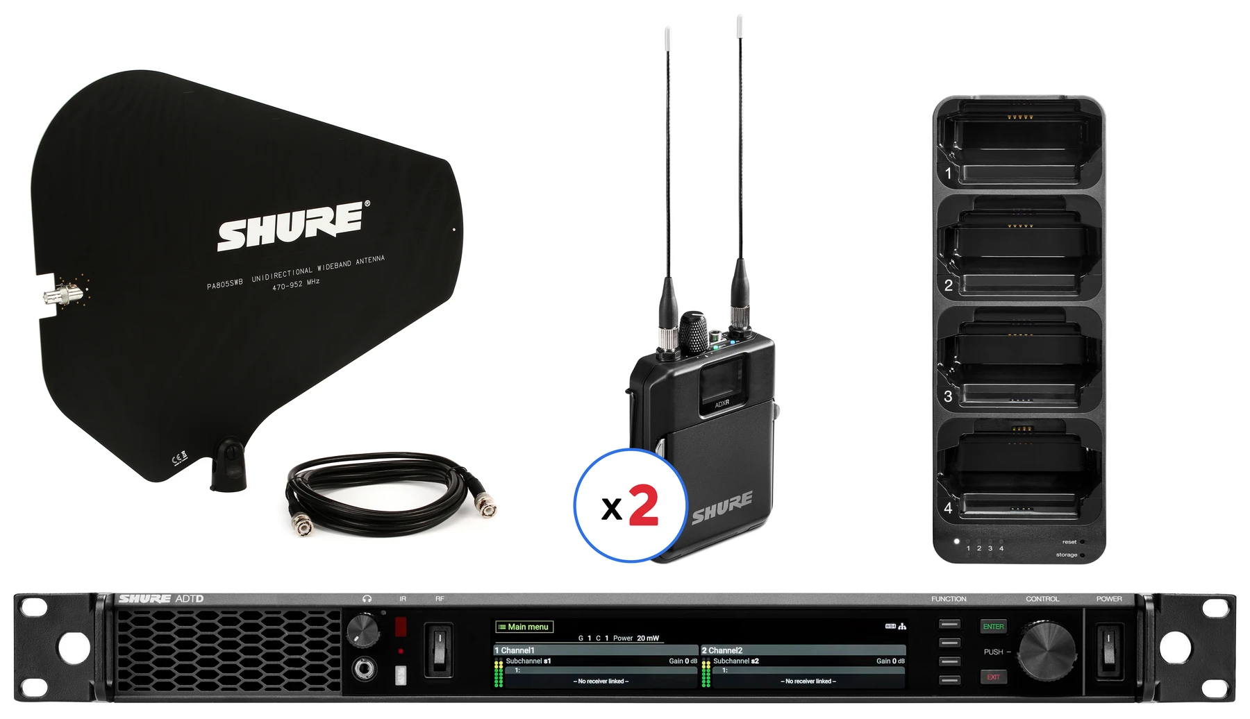 Shure ADTD Axient Digital PSM 无线双通道系统 - G57 频段（470-608MHz）