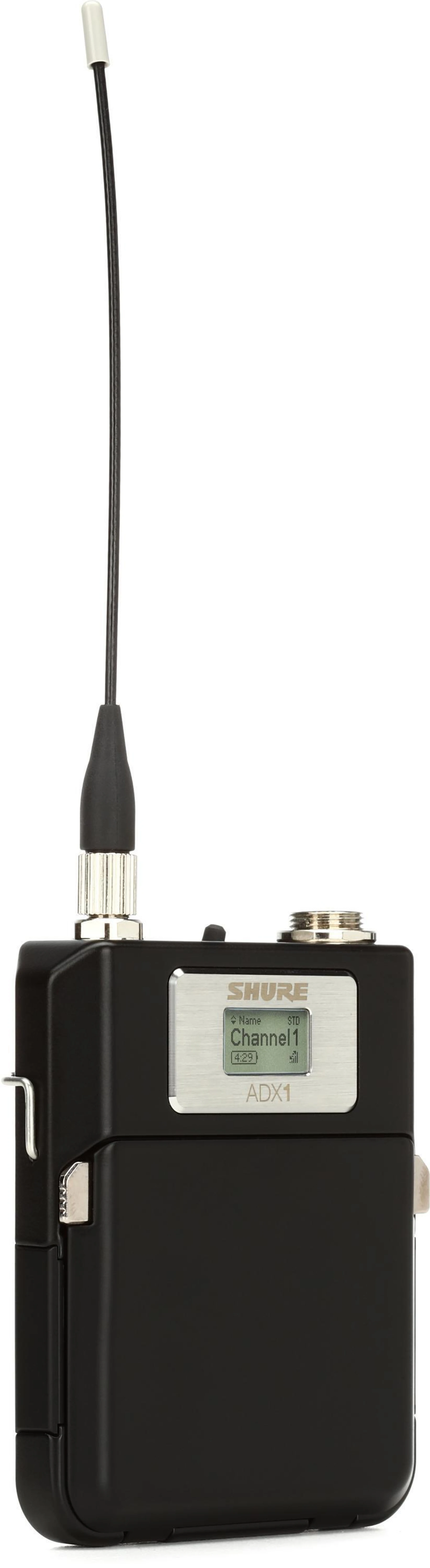 Shure ADX1 无线腰包发射机，配备 TA4 接口