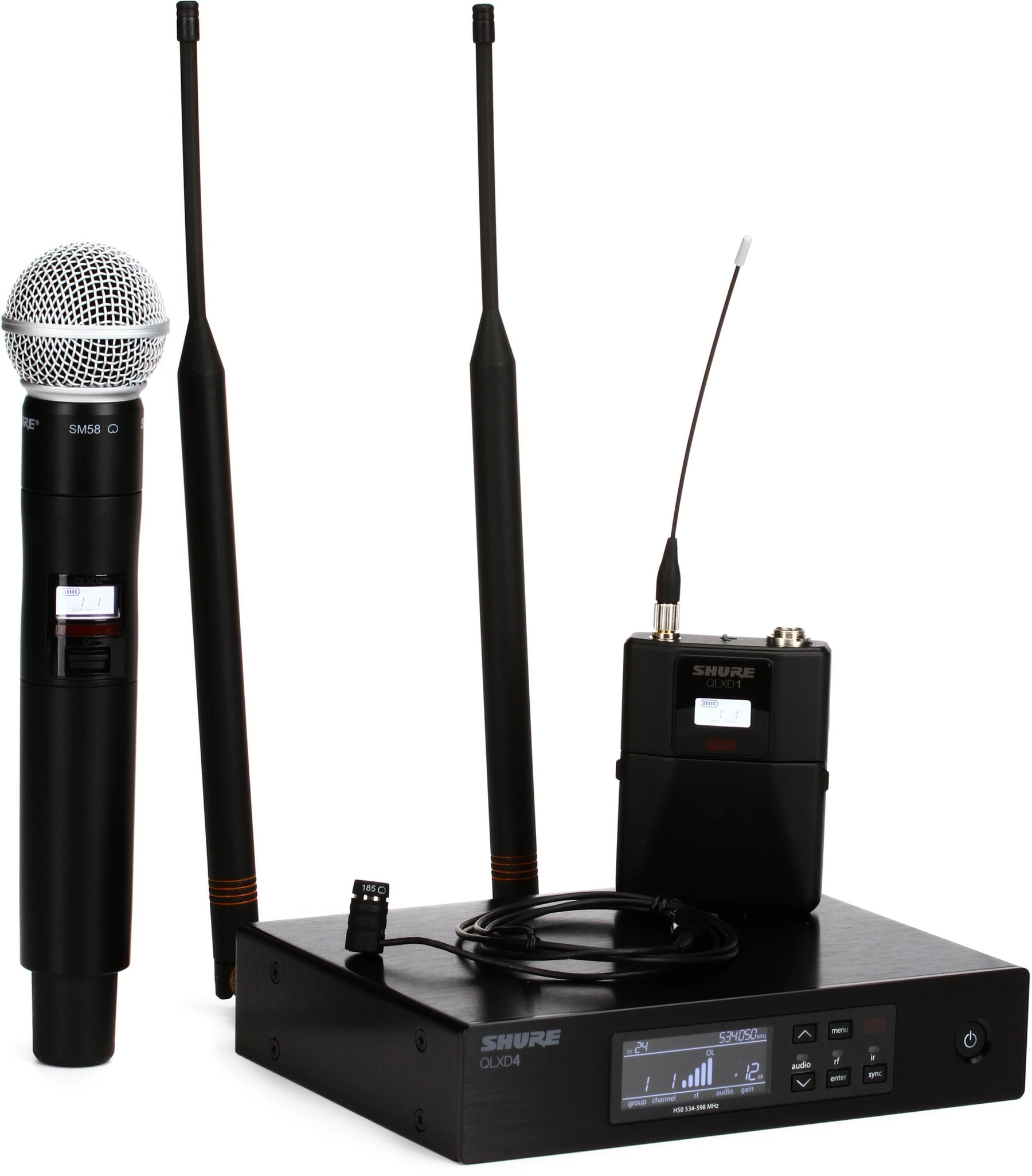 Shure QLXD124/85 组合无线手持及领夹麦克风系统 - H50 频段