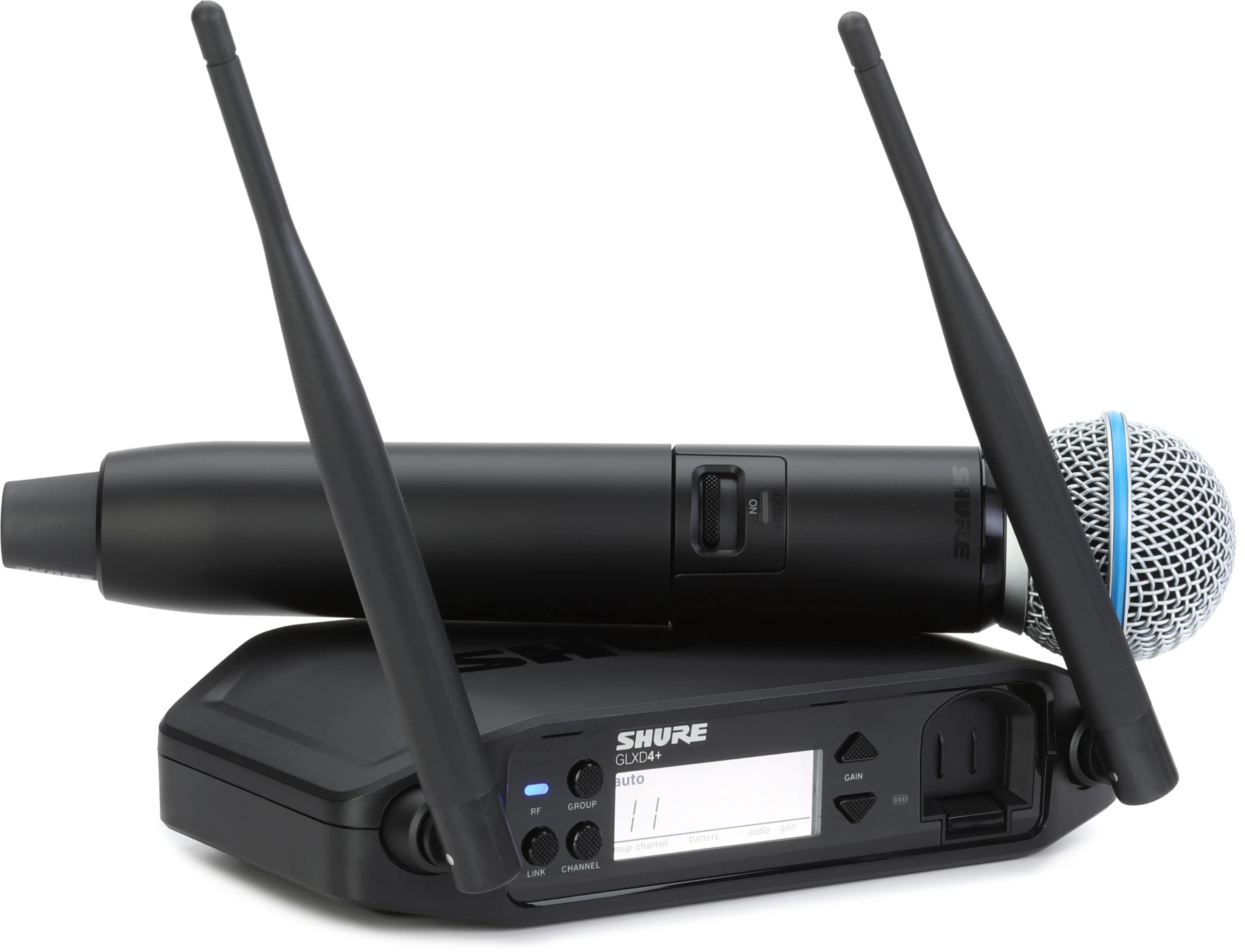Shure GLXD24+/B58 数字无线手持系统，配备 BETA58A 音头