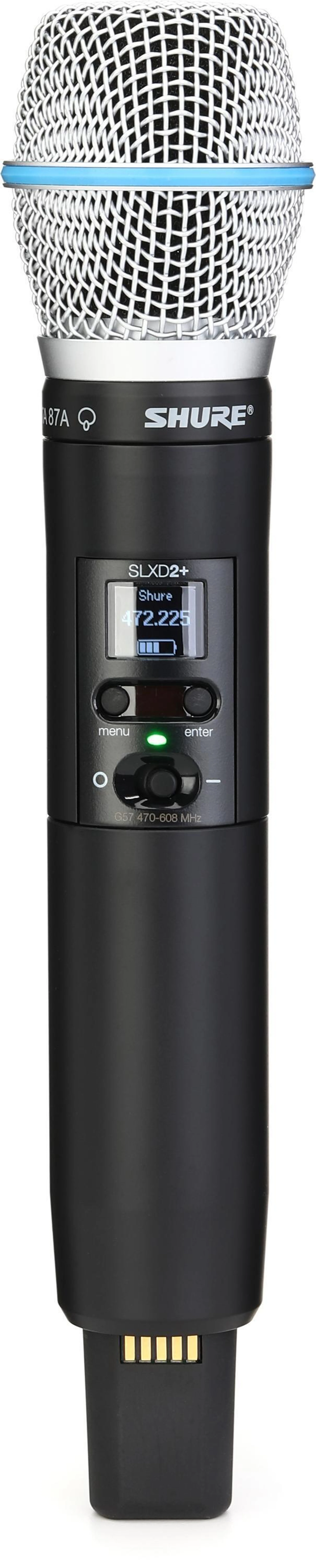 Shure SLXD2+ 配备 Beta87A 麦克风音头的无线手持式发射机 - G57 频段
