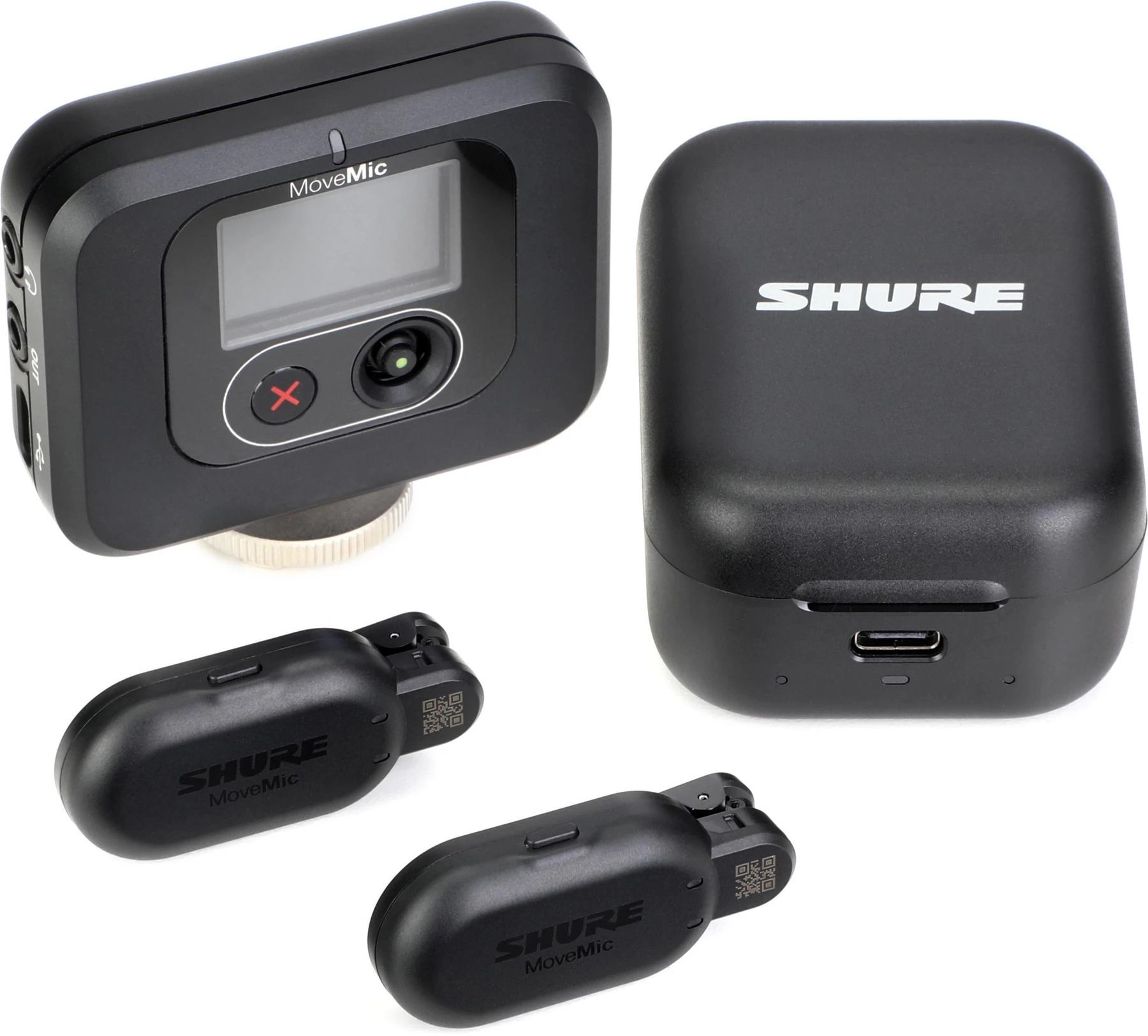 Shure MoveMic Two 无线领夹式麦克风接收机套装